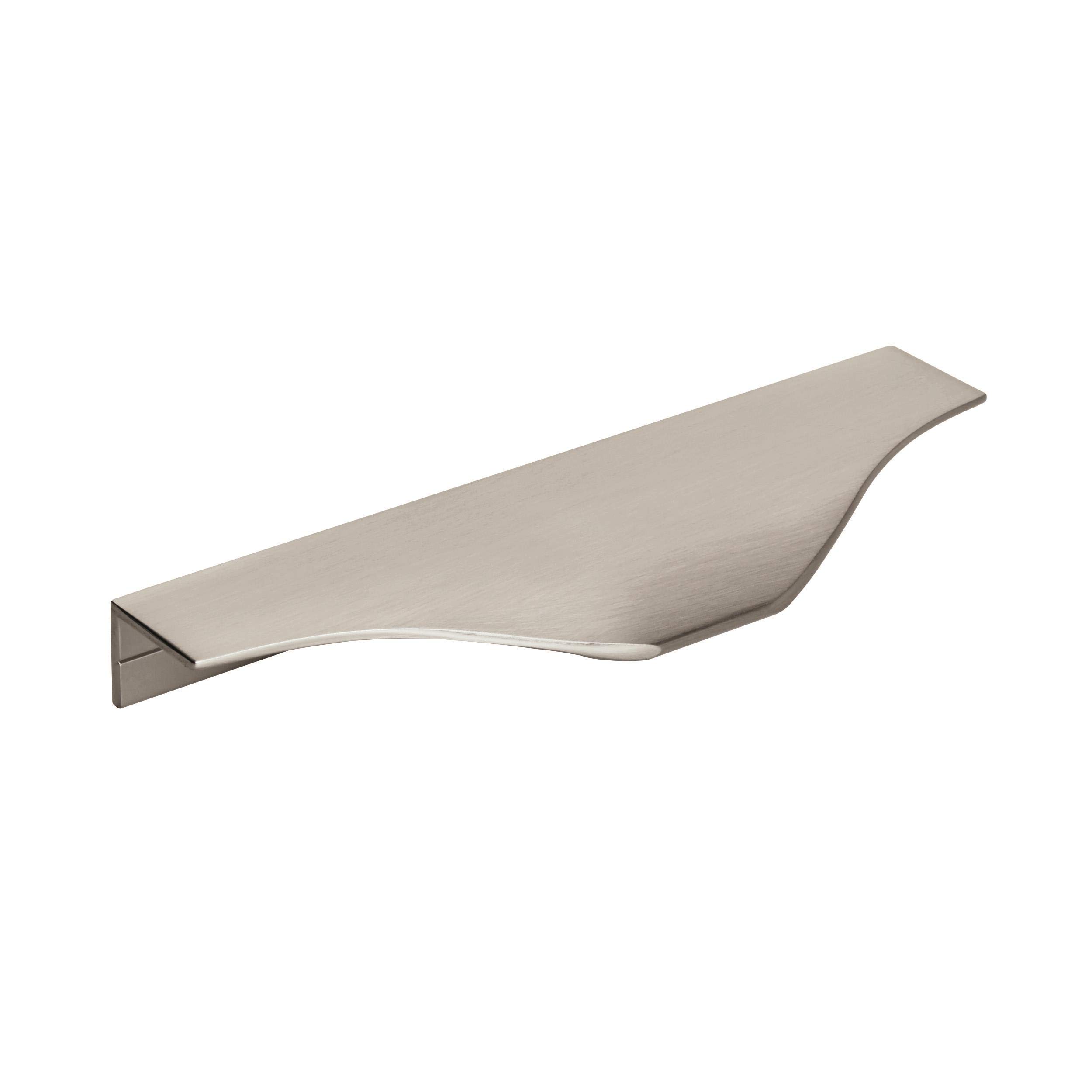 Amerock | Cabinet Edge Pull | Satin Nickel | 4-9/16 inch (116 mm) Center to Center | Aloft | 1 Pack | Drawer Pull | Drawer Handle | Cabinet Hardware