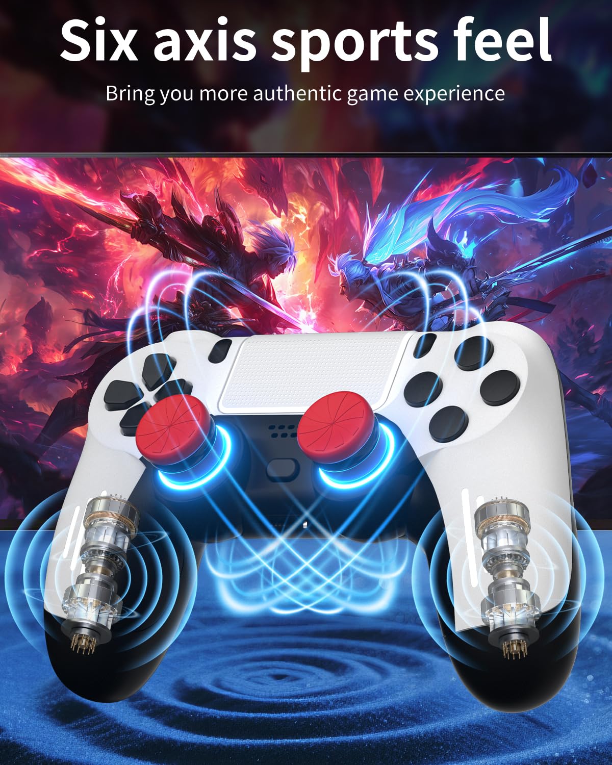 ThinTree Speaker Wireless Controller Compatible for PS-5/Pro/Slim/PC, Hall Effect Sticks & 7 RGB LED Mode & haptic Feedback & 1500 mAH Battery & Motion Sensing, 3.5mm Audio Jack [playstation_5]