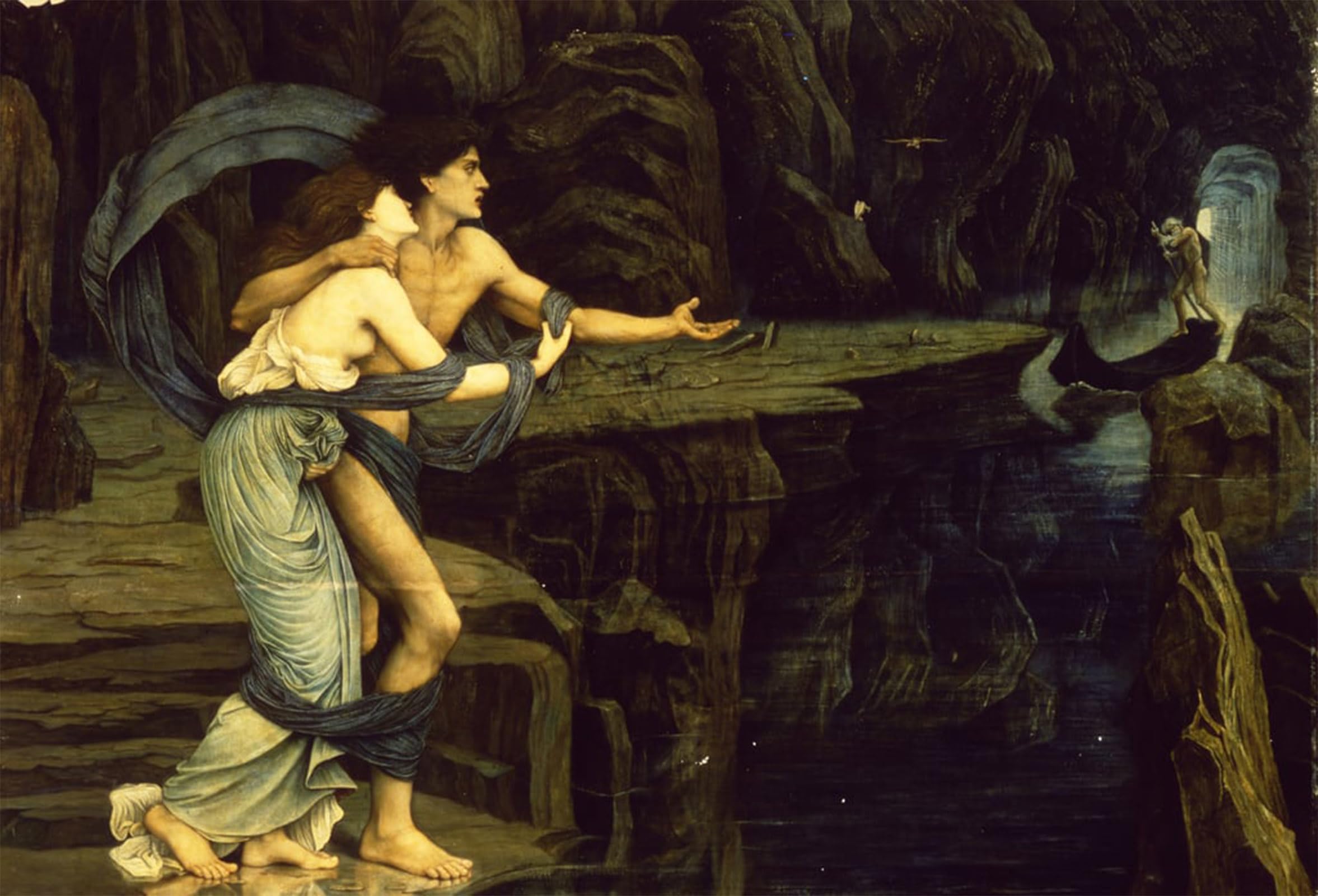 POSTERIIk Famous Modern Artwork Art Mural Orpheus and Eurydice on the Banks of the River Styx by Roddam Spencer Stanhope Oil Paintings Pictures for Home Decor 60x90cm