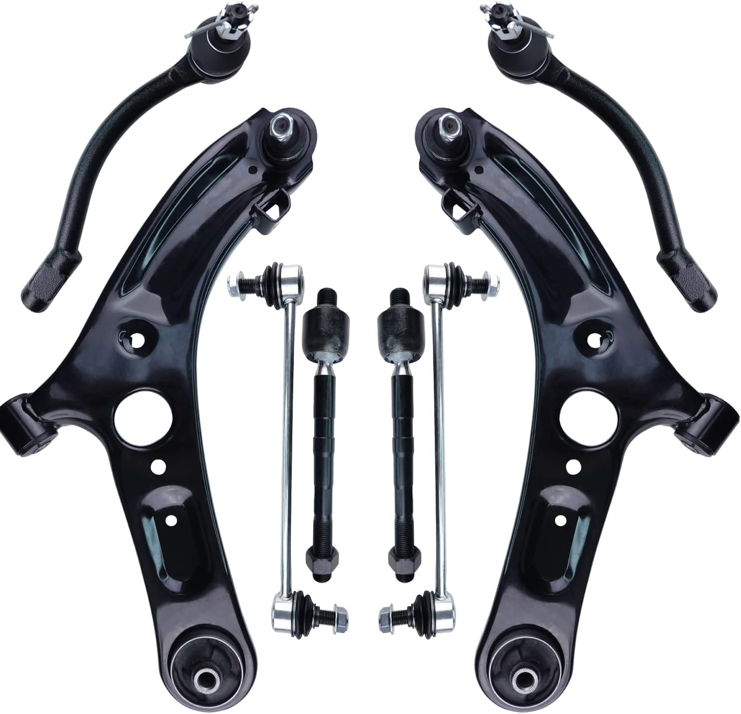 Control Arm, 8 Pcs Suspension Kit Front Lower Ball Joints Sway Bar Link Tie Rod End Compatible With 2011-2016 Hyundai Elantra & 2012-2017 Hyundai Veloster