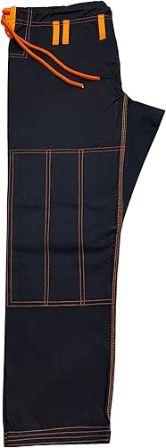 Miniatura 8 de Bjj Gi Con Puntada Naranja Bjj Gi Jiu Jitsu Kimonos Gi 100% Algodón Perl Tejido 450GSM