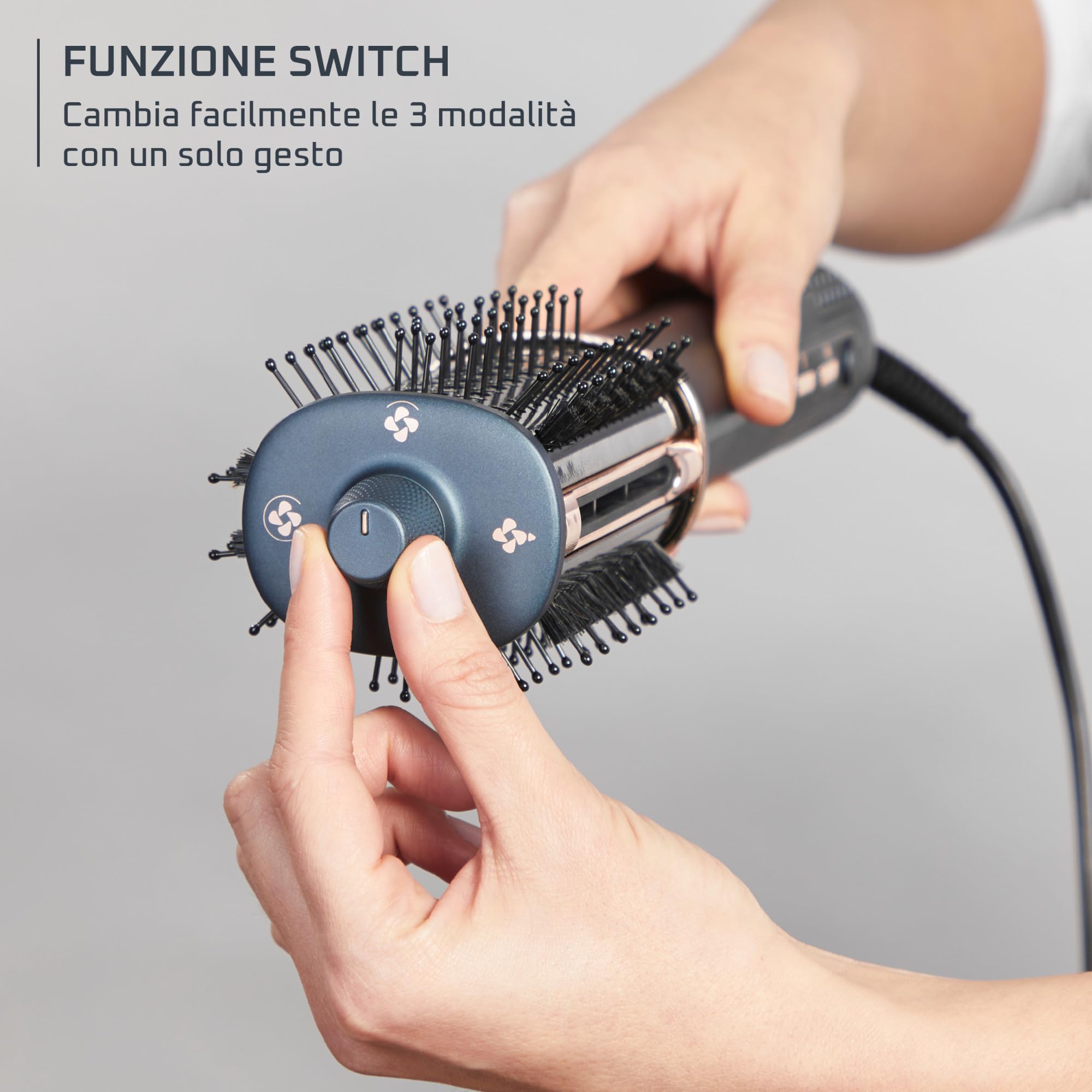 Rowenta Air Brush 3D, Spazzola ad Aria Calda, Styling 3-in-1 Versatile e Alte Prestazioni per Capelli Lisci, Voluminosi o Naturali, Risultati Facili e Sicuri, UB9720