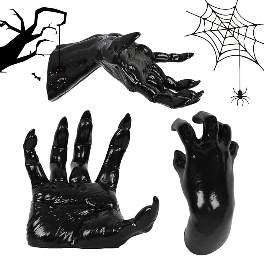 Amazon.co.jp: 等身大の怖い手の像、悪魔の手の壁掛け像,小道具樹脂