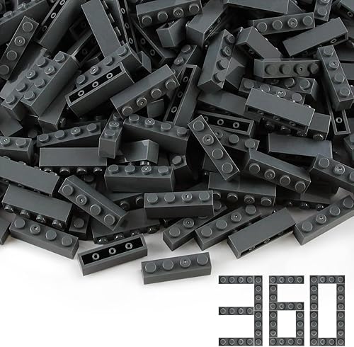 Miniatura 5 de Feleph Juego de 400 piezas de ladrillos de 1 x 4 piezas clásicas blancas de construcción de bloques de juego creativos, accesorios clásicos