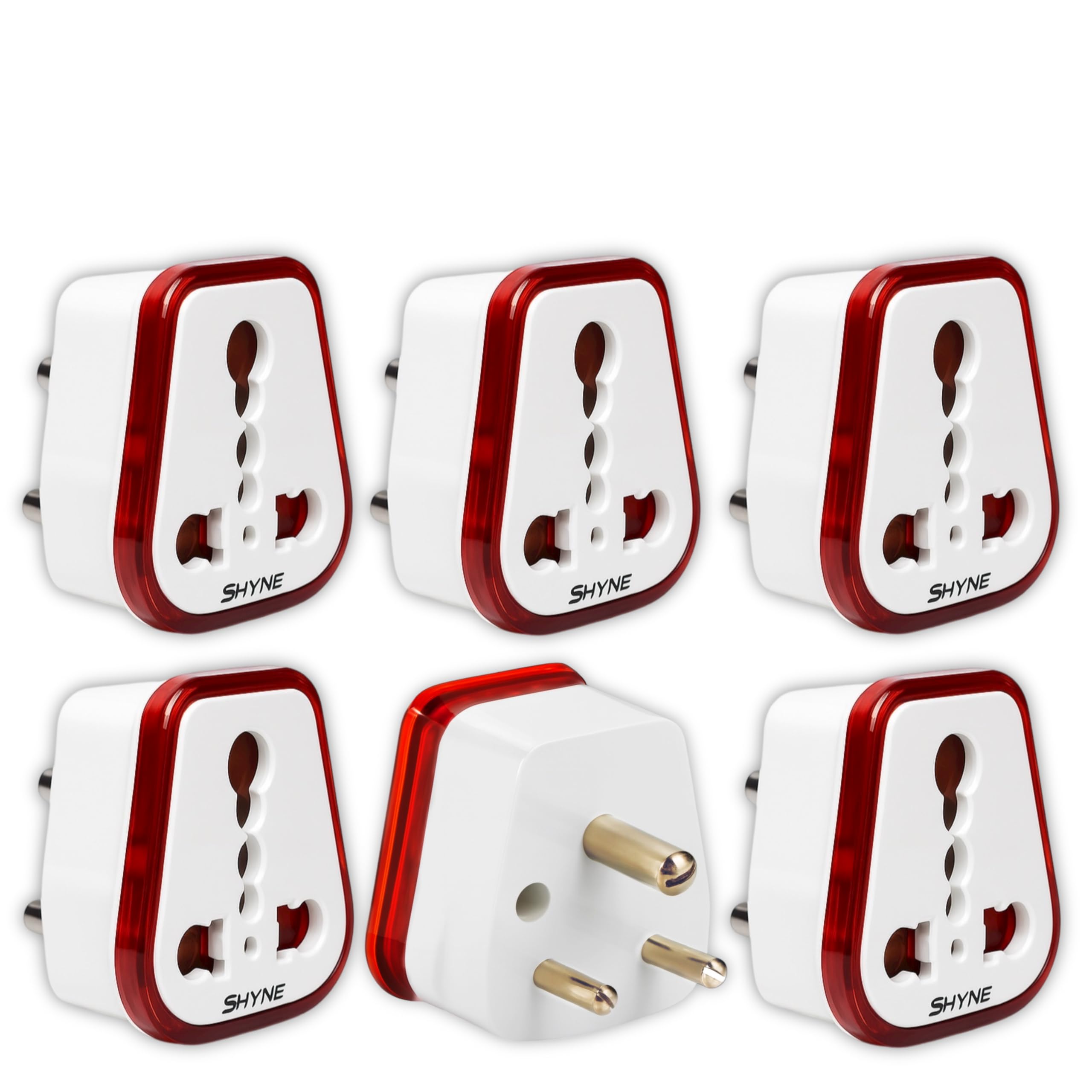 KAVANA Shyne 6 amp to 16 amp Converter/Conversion Plug Converts 6A Socket to 16 A Socket for Geysers, A/C,Refrigrator,Microwave,etc for Indian and International Plugs (6A TO 16A CONVERSION, PACK OF 5)