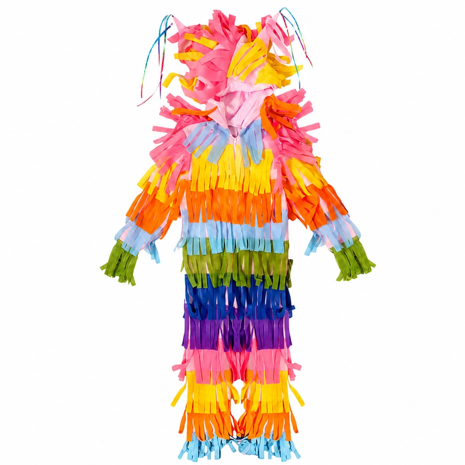 Costume Intero Ispirato Messicana Morbido Tuta di Carnevale con Cappuccio e Frange Confortevole Abito di Scena con Maniche e Gambe Coperte