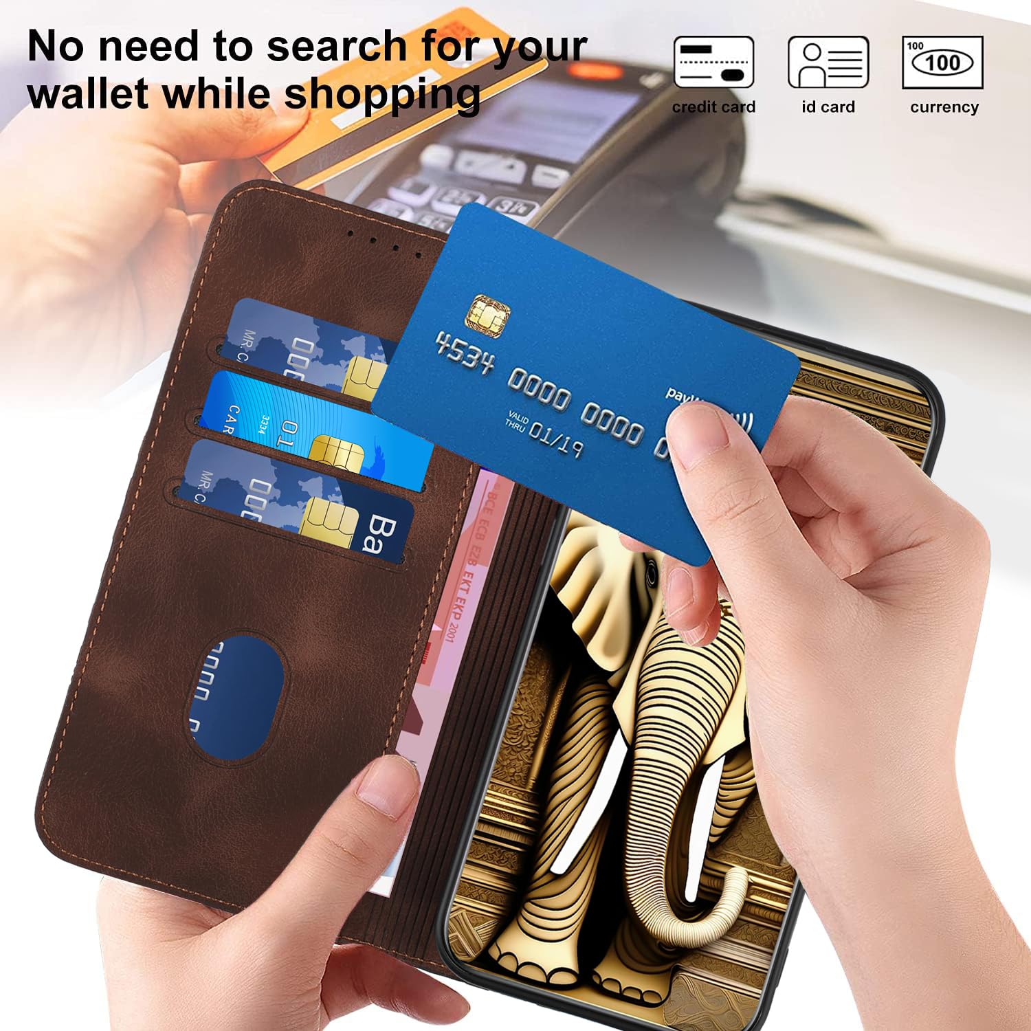 xinyunew Cover per Huawei P40,Flip Caso in PU Pelle