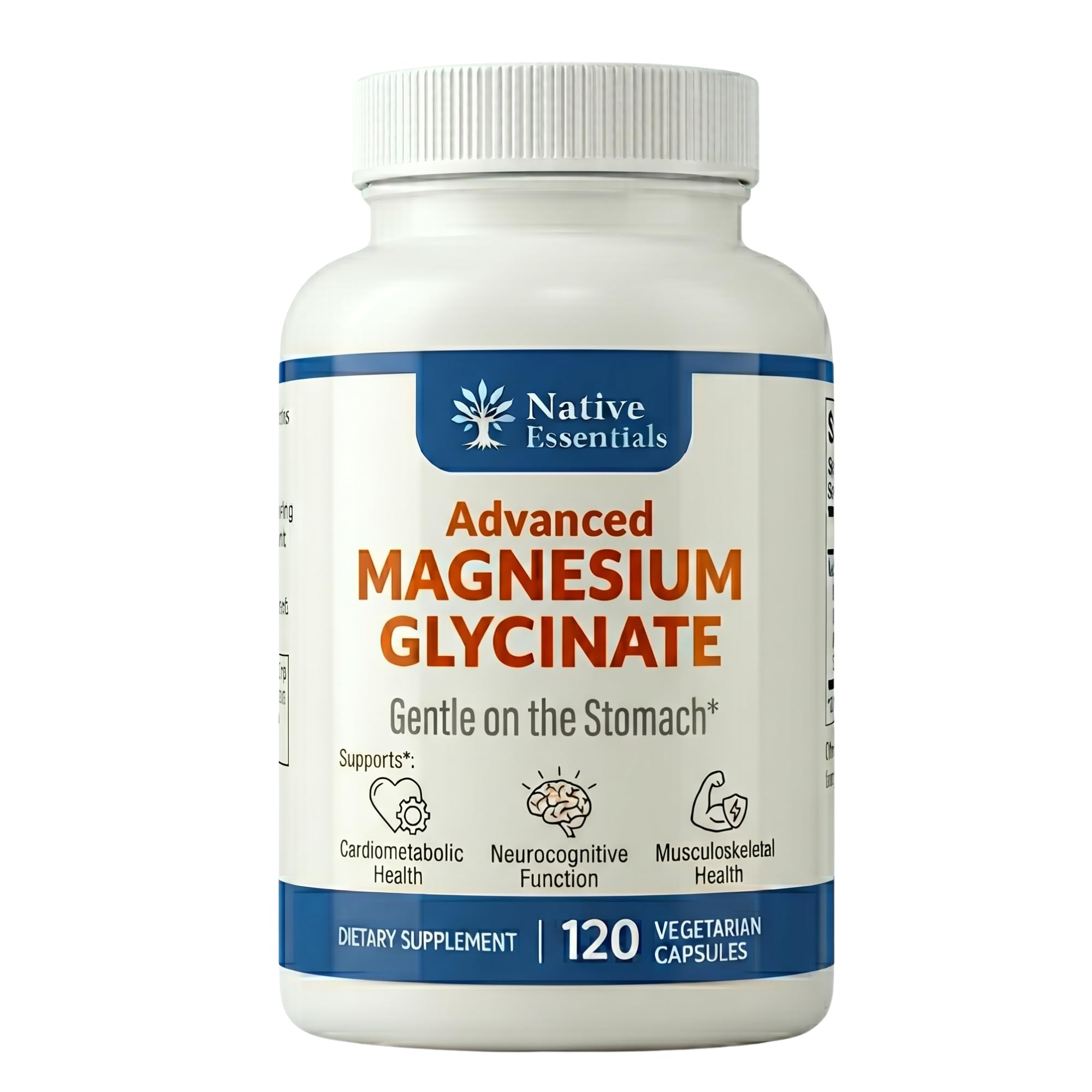 Magnesium Glycinate - High Absorption to Support Sleep, Heart Health, Nerves, Muscles Health - 100% Pure Non-Buffered | 120 Capsules