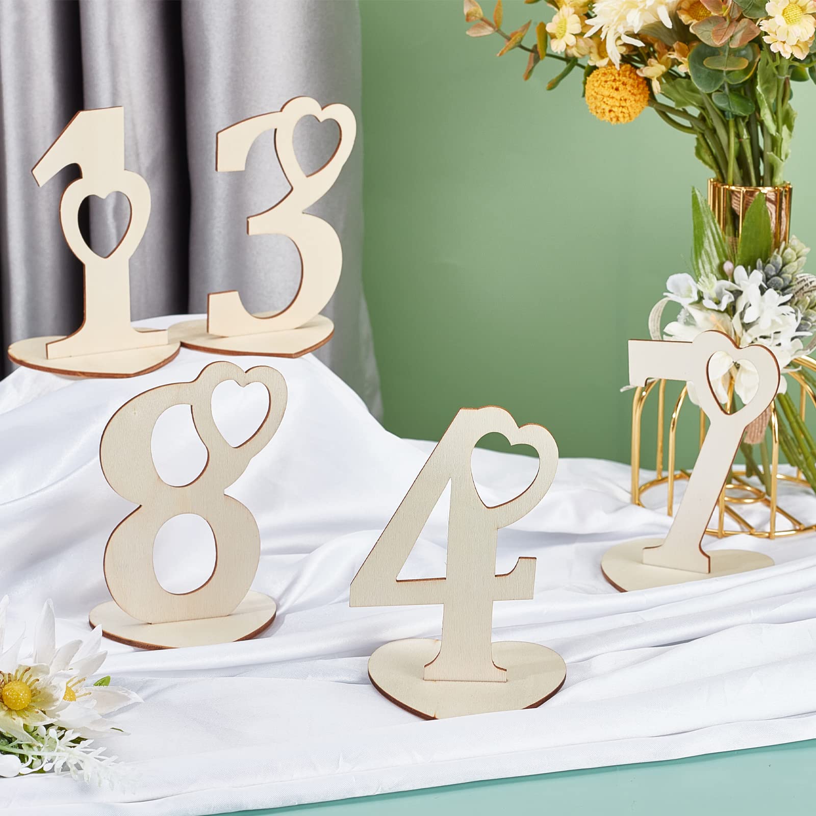 PH PandaHall 26pz Numeri da Tavolo per Matrimonio, 15x10cm Blu Fiore Tavolo Numeri Carte 1-25 con Numeri di Tavolo Testa per Matrimonio Ricevimento Festa Anniversario