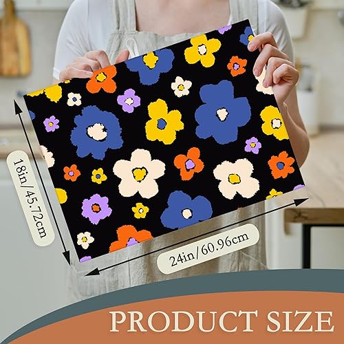 Miniatura 9 de UIUPRO Juego de utensilios de cocina de 18 x 24 pulgadas, tapete de secado de platos para encimera de cocina, microfibra ultra absorbente, cafetera,