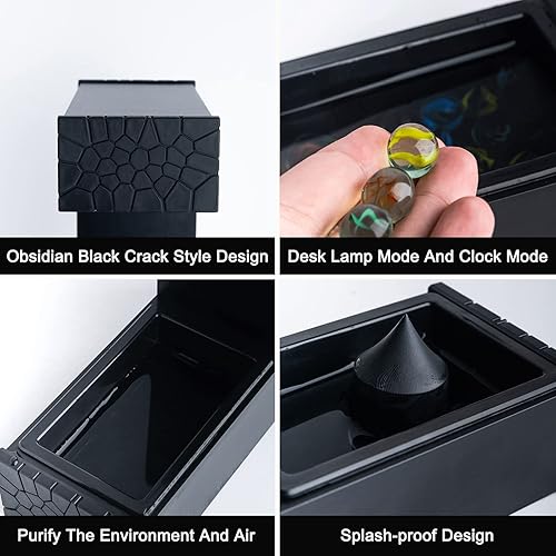 Miniatura 7 de Pequeño reloj de arena flotante levitante anti gravedad gotas de agua LED luz de mesa decoración creativa fuente mesa cascada luz de escritorio