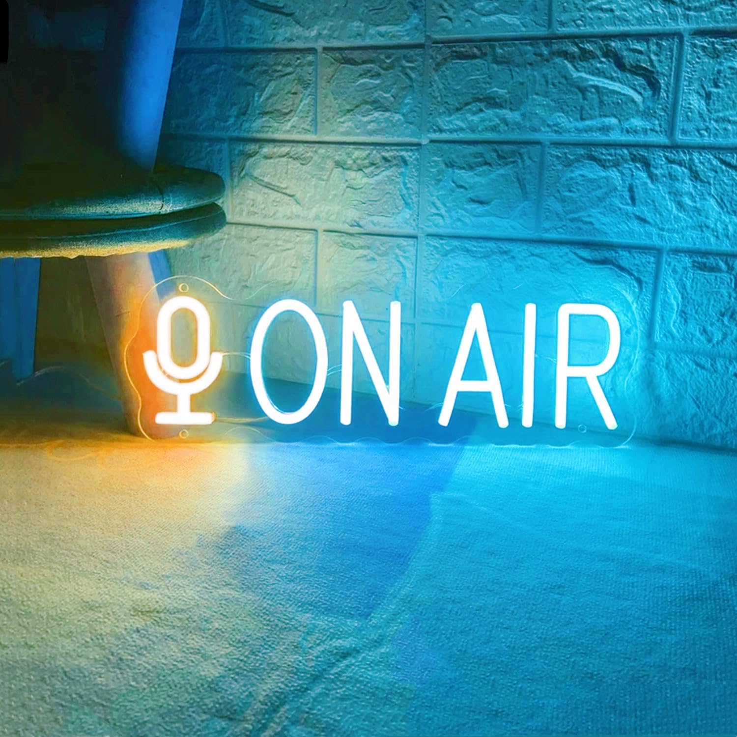 LED Acrylic Material On Air Neon Light Sign Wall Art Lamps with Dimmable Switch and 55CM Length Hanging Chain for Broadcaster Office Shop Restaurant Bar Garage Storefront Wall Decor — image 1