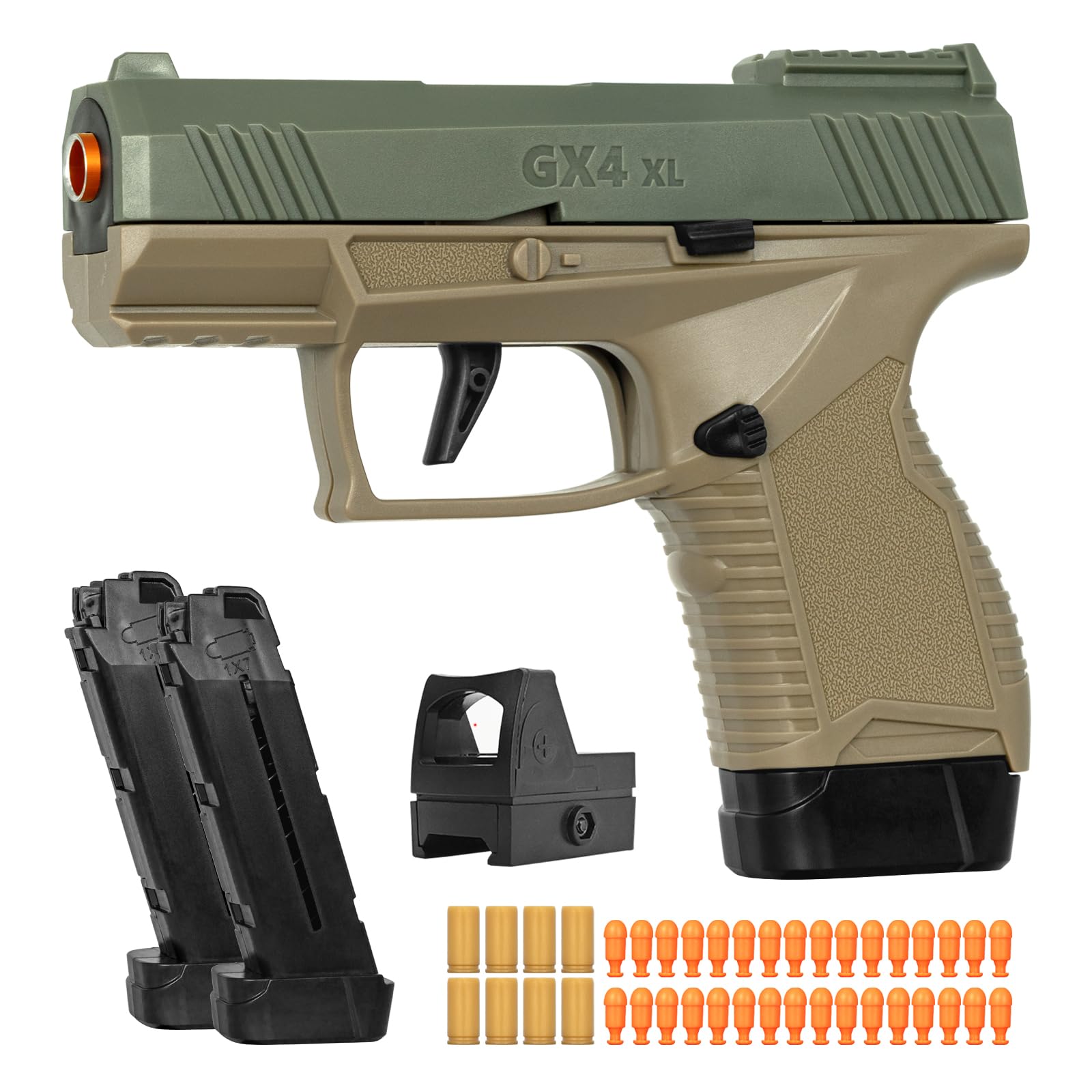 Soft Bullet Toys Gun for Boys, Empty Shell Ejecting Toy Gun, Toy Foam Blaster with Scope, Toy Pistol for Kids Boys Girls Age 8+ (Sand)