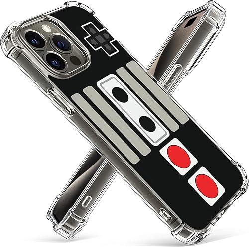 Gifun Funda de juego para iPhone 15 Pro, carcasa rígida de PC+TPU con diseño protector transparente compatible con iPhone 15 Pro de 6.1 pulgadas,
