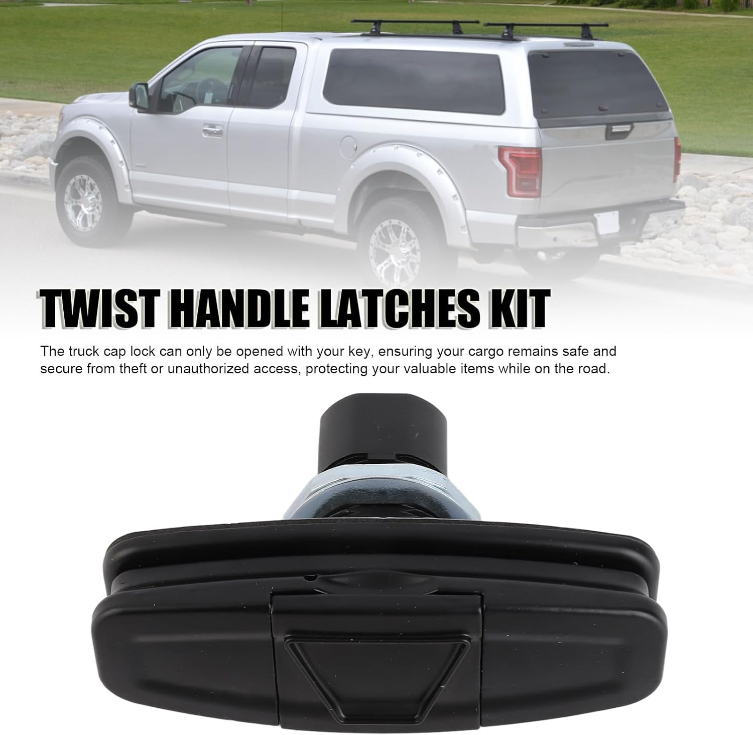 Truck Cover Twist Handle Kit Truck Cap Twist Handle Kit Enhanced Security Manual Unlocking 2 Keys 113436 100XQ for Leer Truck Caps 100XQ 100XL 100XR TSC700 Handle Kit with Keys