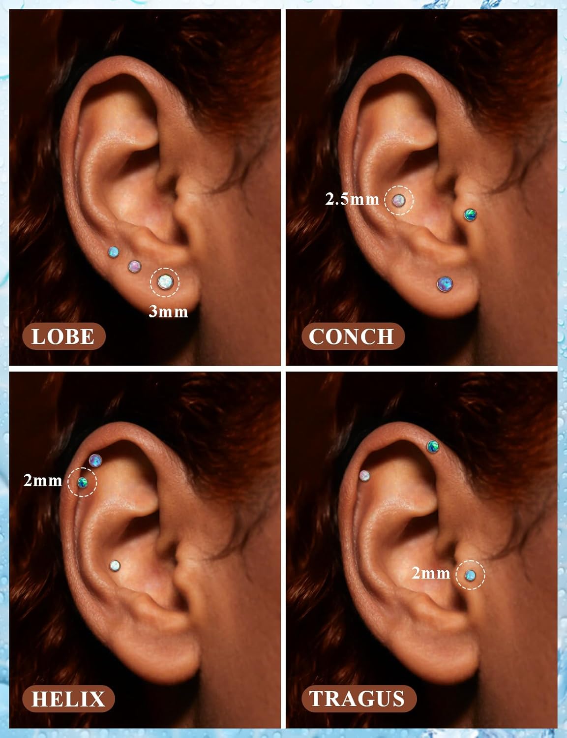 20G 18G 16G Astm F136 Titanium Threadless Flat Back Earrings Nose Studs Tragus Helix Conch Cartilage Lobe Earrings Medusa Labret Snake Bite Monroe Lip Ring Piercing Jewelry For Women Men - Image 5