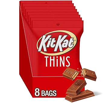 KIT KAT THiNS Milk Chocolate Wafer Candy Bags, 3.1 oz 8 Count