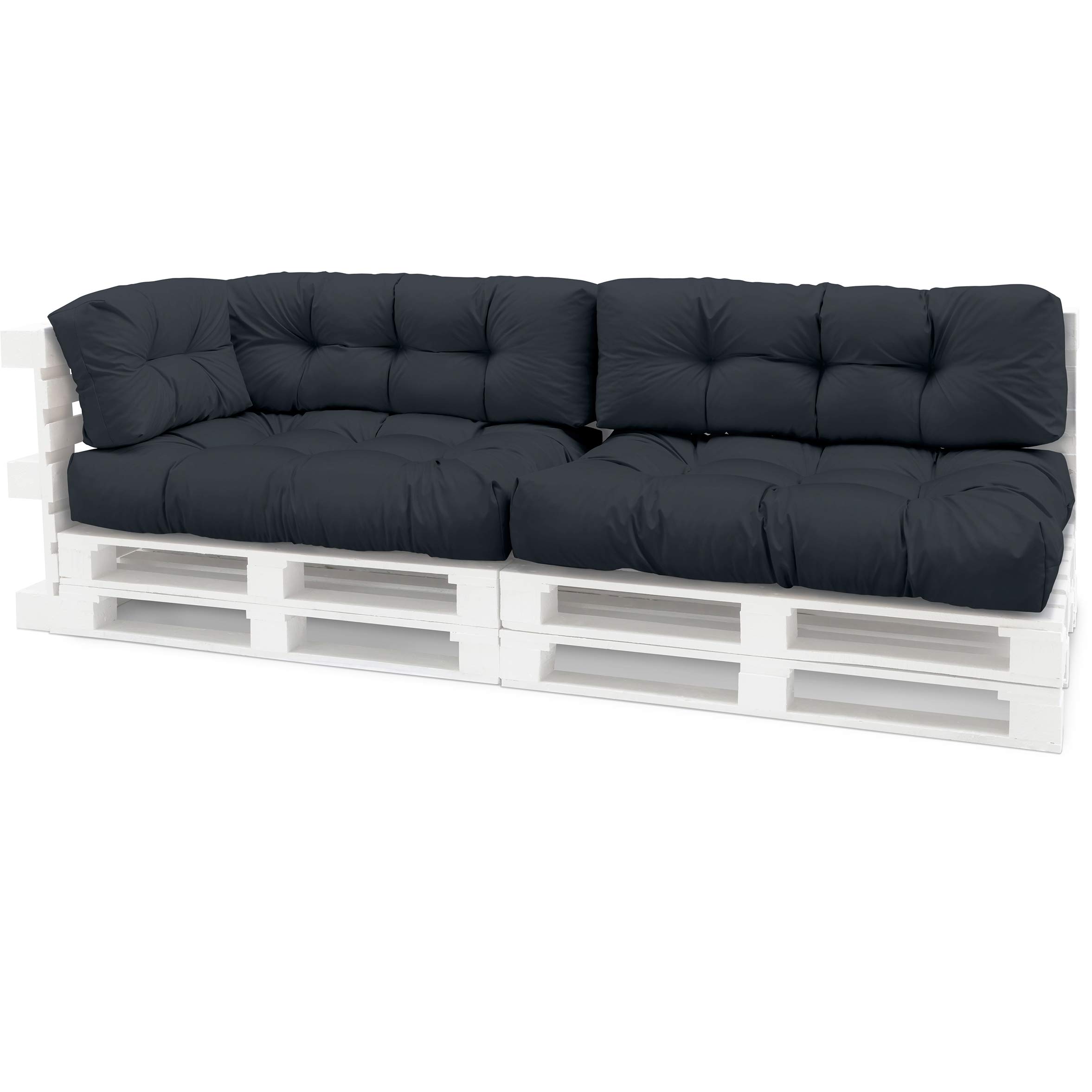Cuscini Per Pallet Spatium Feronia 40x40 Cm - Sfoderabili, Impermeabili E Antimacchia - Spessore 20 Cm - Trapuntati - Colore Blu Scuro