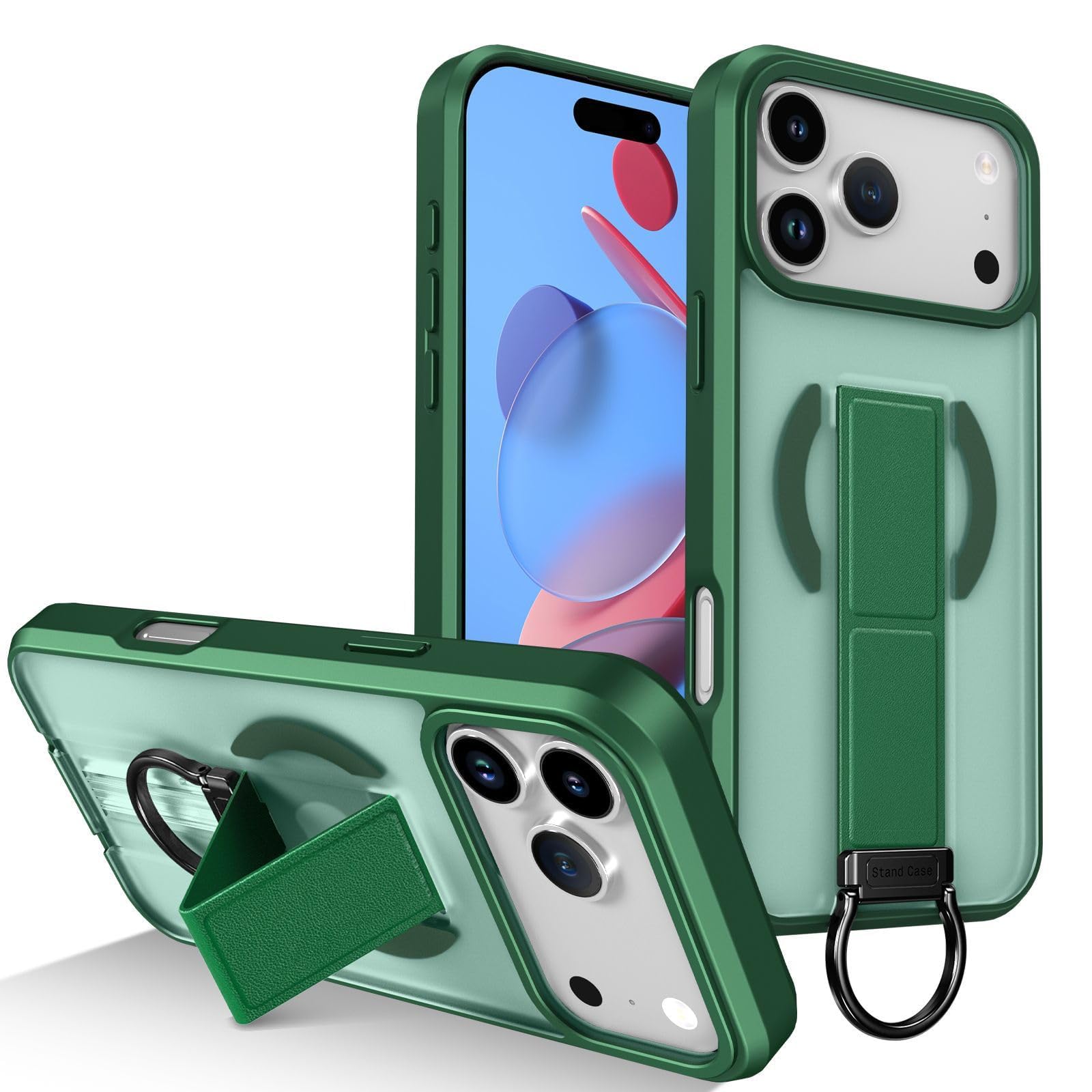 Coque iPhone 17 verte à bracelet pour un usage quotidien dynamique - 8