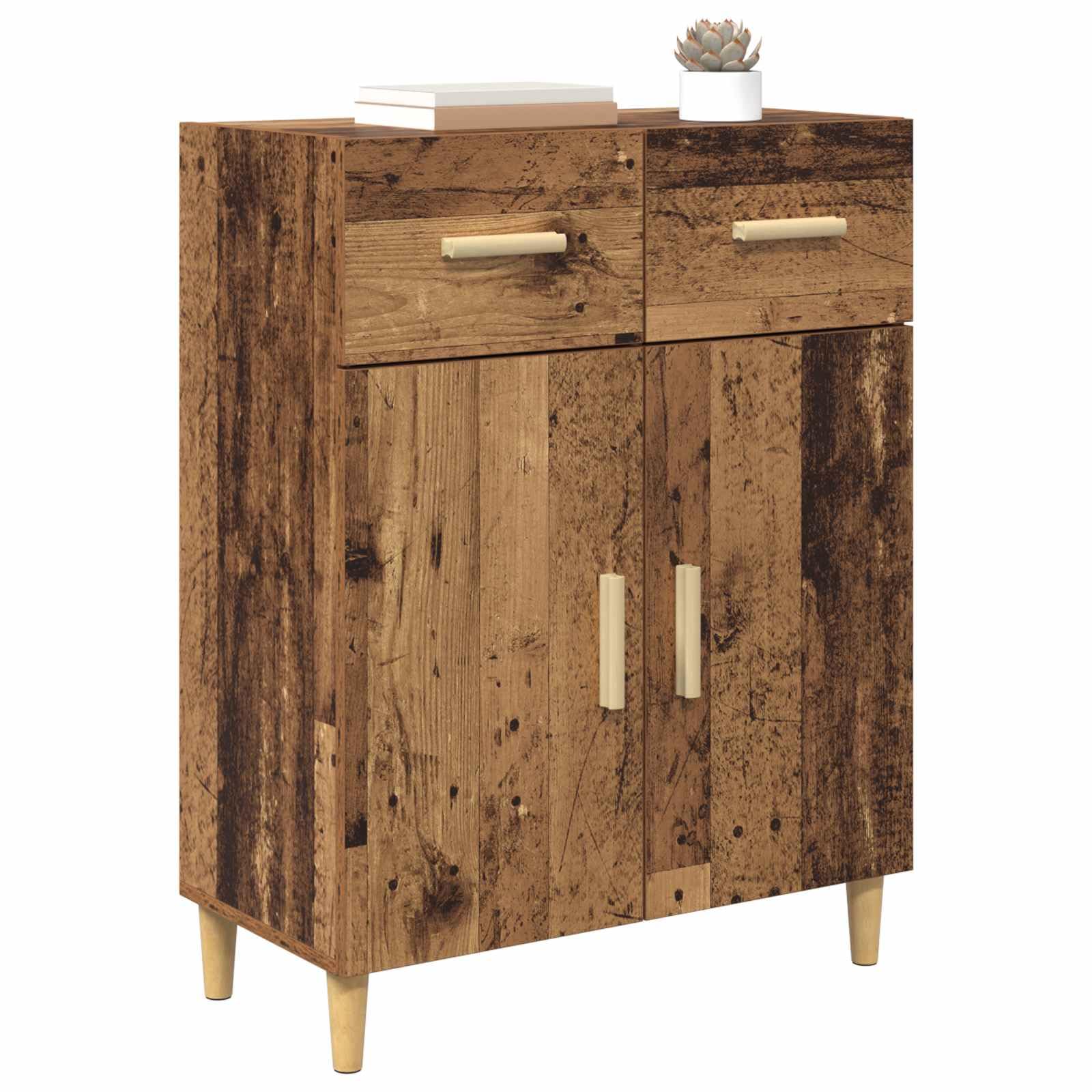 Générique Bufet współczesny design z drewna inżynieryjnego, schowek do salonu z drzwiami i szufladami podtynkowe, nowoczesny prostokątny mebel 34 x 69,5 x 89 cm