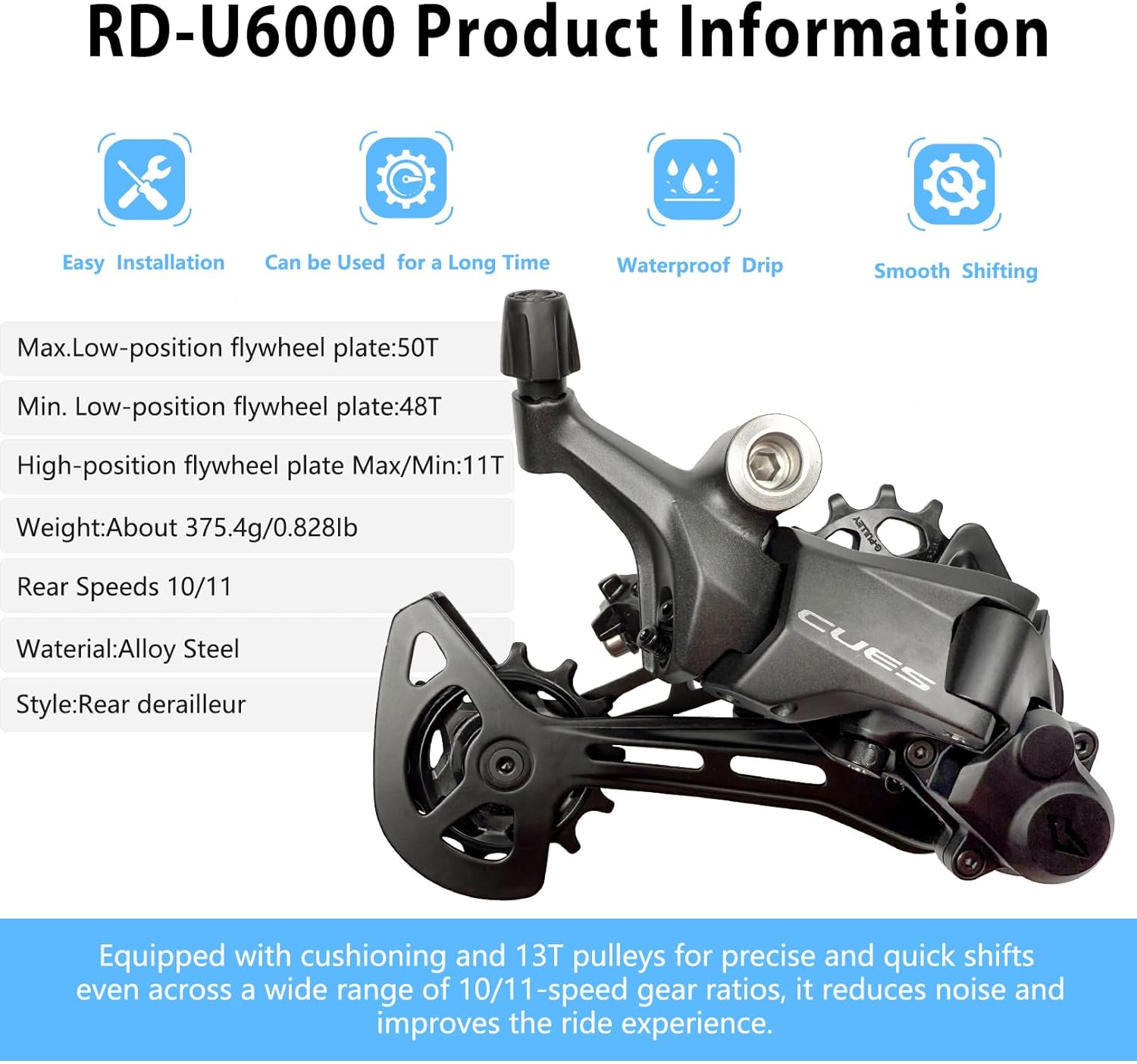Bike Rear Derailleur RD-U6000 10/11 Speed Derailleur for Mountain Bike Road Bike