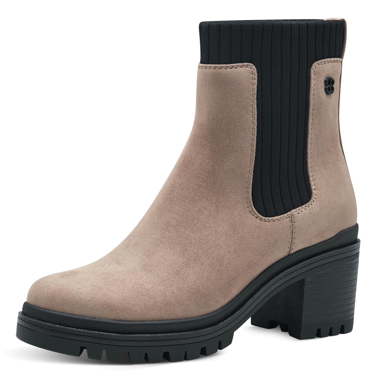s.Oliver Women's Chelsea Boots with Block Heel Vegan, taupe, 8 UK