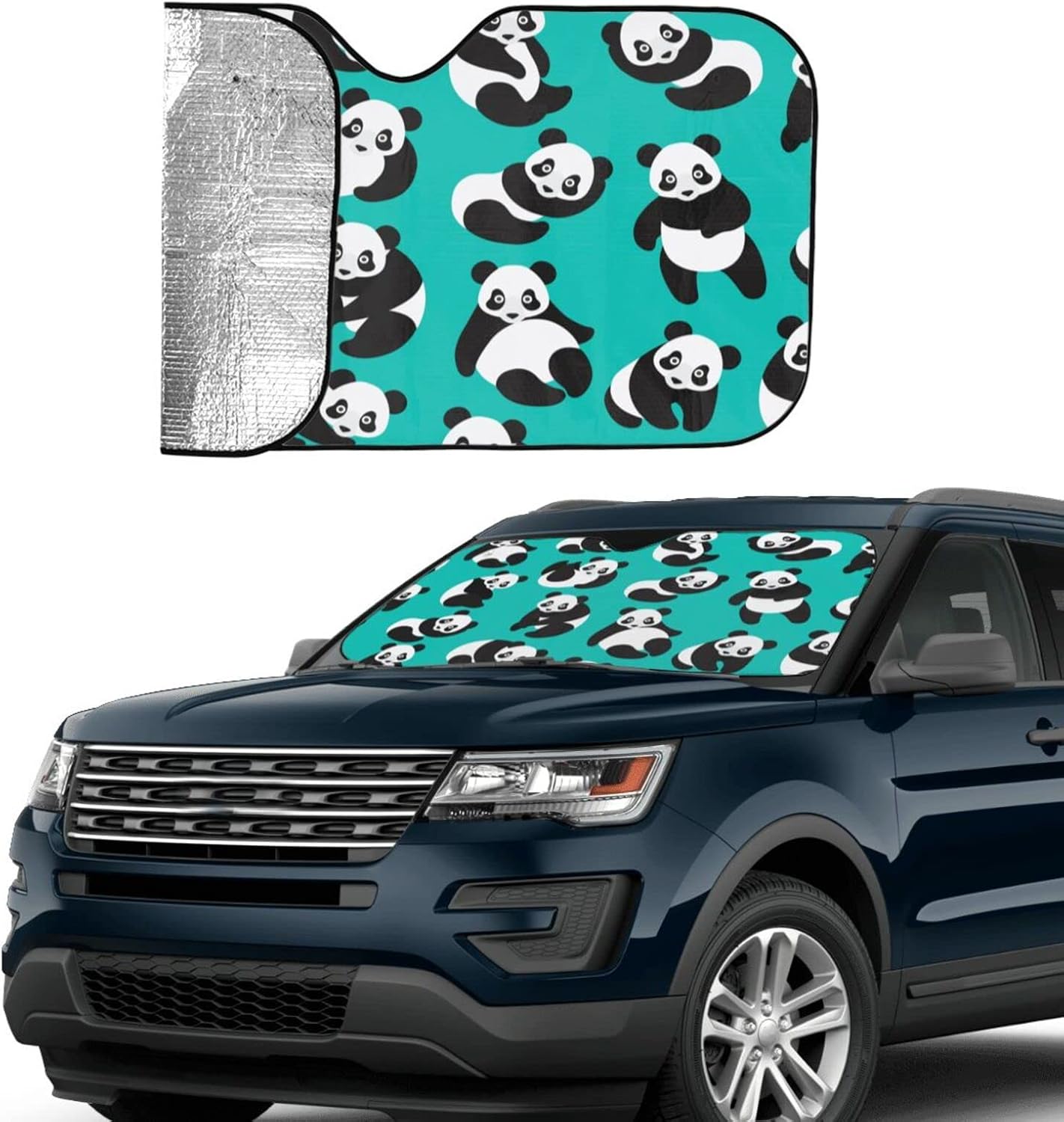 最大 オフ 黒い白 かわいい パンダ 車用サンシェード 車のフロントガラス用サンシェード カーフロントカバー 車用フロントシェード 車用品 高温隔離 四季対応 吸盤式 Gts Com Pe