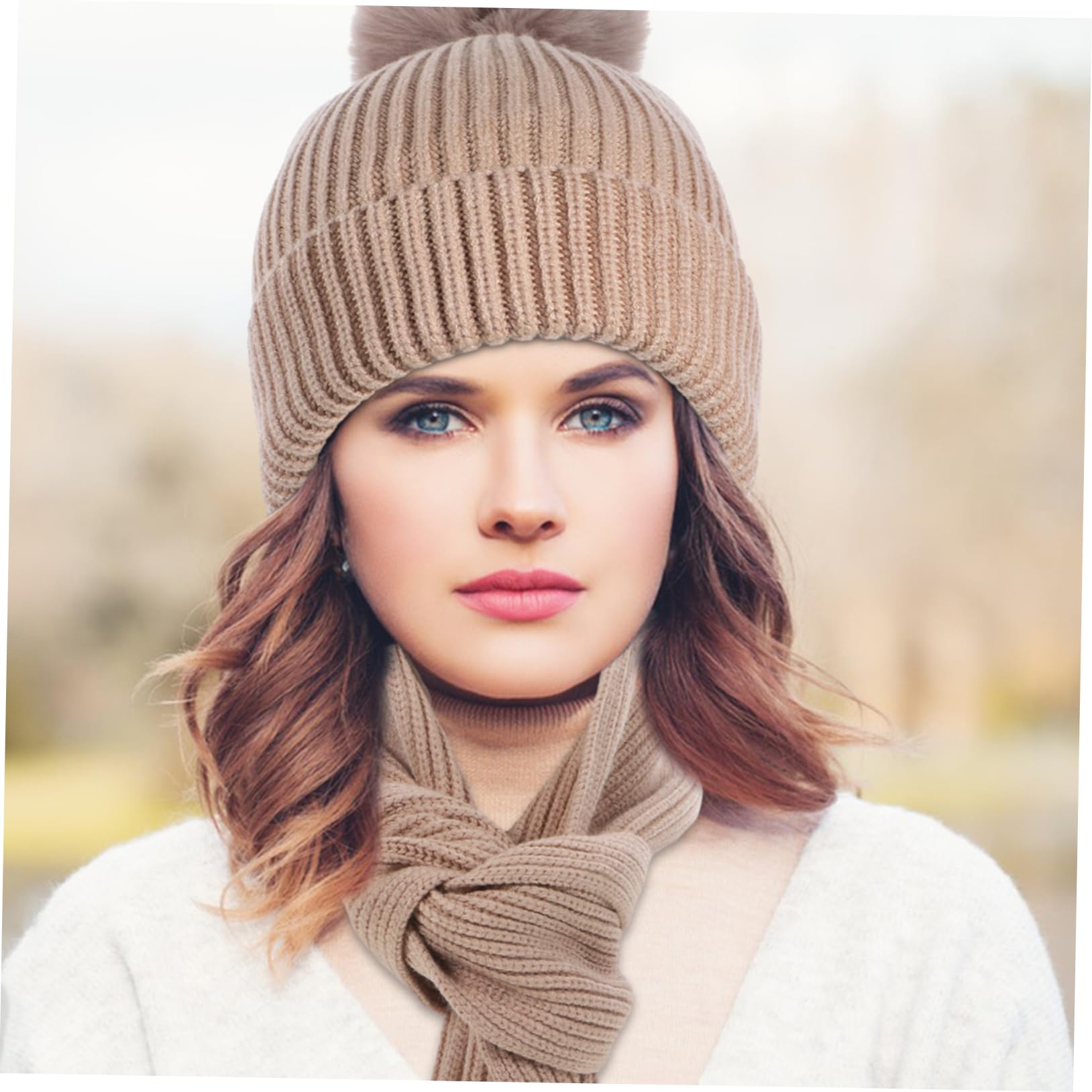 VALICLUD Set Sciarpa Cappello Guanti Da Equitazione Guanti Da Arrampicata Donna Cappelli Per Le Donne Pre Guanti Da Donna Copricapo Berretto Sciarpa Di Seta Per Le Donne Filato