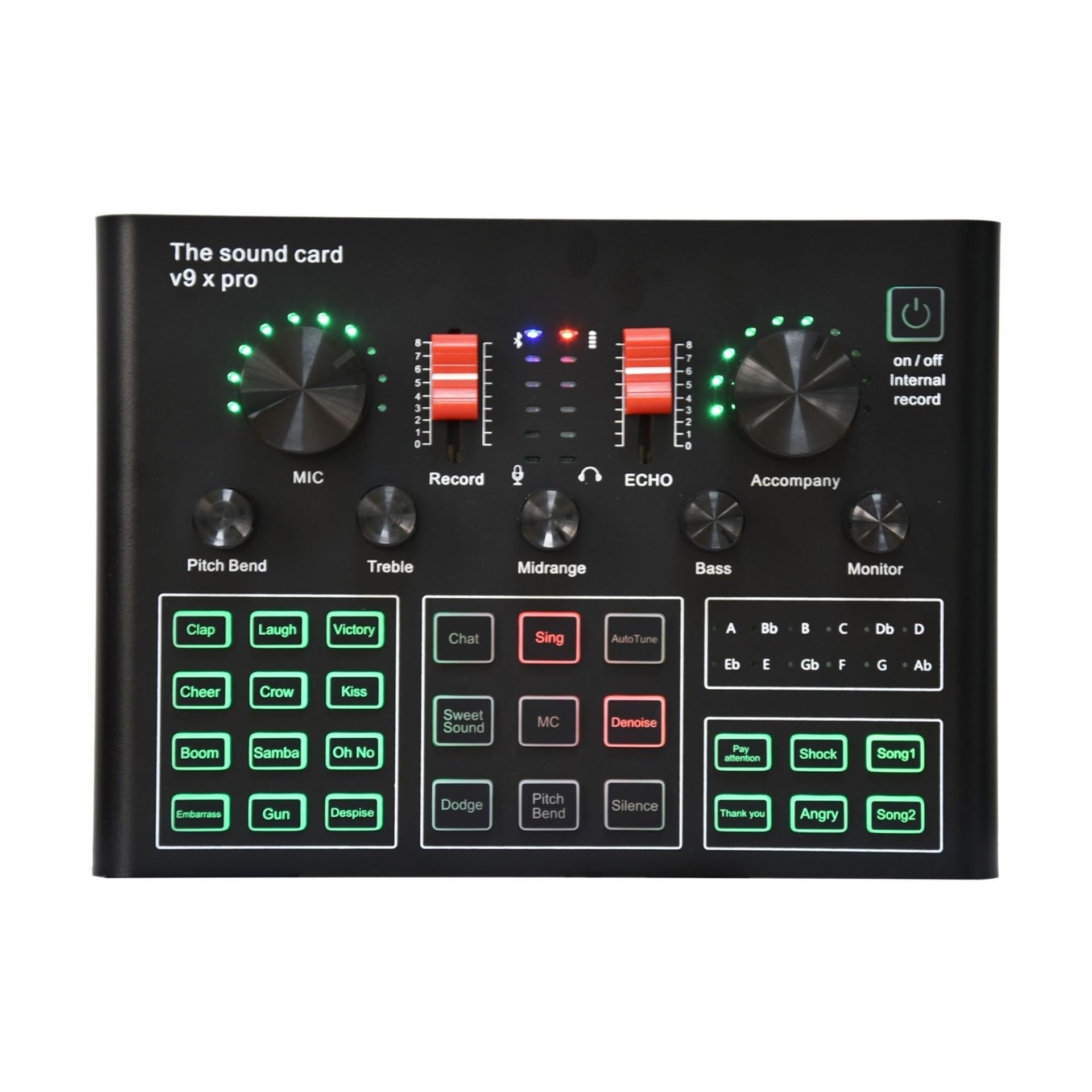 Podcast Equipment, Die Soundkarte kann an ein Headset-Mikrofon eines Computertelefons angeschlossen werden, um Live-Übertragungen und Gesang aufzunehmen(BM900 V9 Big)