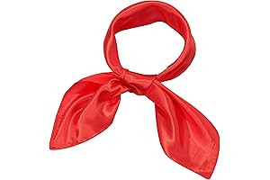 Chiffon Scarf Square Neck Scarf: Timeless Red Ribbon Scarf for a Touch of Elegance