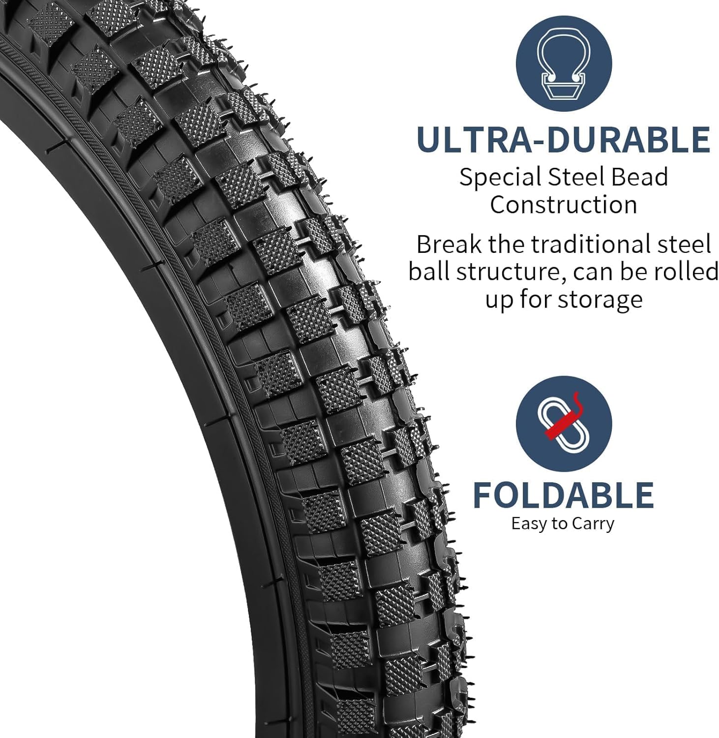 YUNSCM 2-PCS 20" Bike Tires 20x2.4/64-406 and 20" Bike Tubes Schrader Valve Compatible with Mountain Bike 20x2.35 20 x 2.40 Bicycle Tires and Tubes (Y-1094)