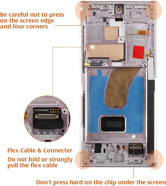 Samsung Galaxy S23 Ultra 5G S918 6.8 OLED LCD + Lavender Frame Not OEM 6.8 LCD Screen Display Replacement Touch Digitizer Assembly Kit S918B S918U S918W S918U1