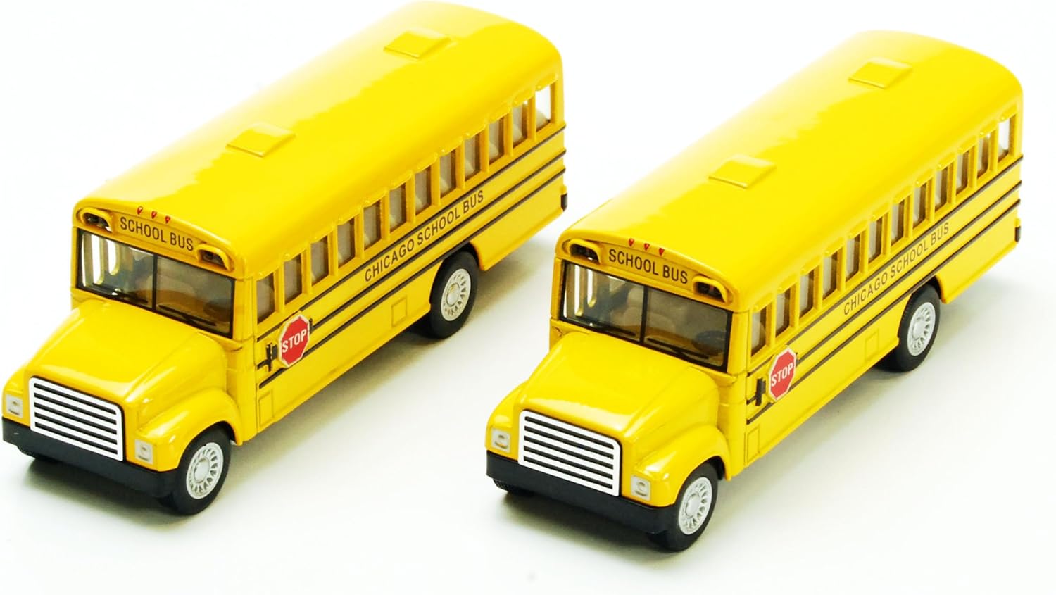 ModelToyCars Box of 12 Chicago School Bus, Yellow - 5107GC - 5"" Scale Diecast Model Cars