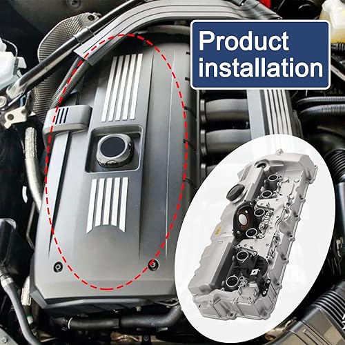 Vista 13 de CARMOCAR Kit de tapa de válvula de motor con juntas y pernos 11127552281 2007-2013 compatible con BMW 128i 328i xDrive 328xi 528i xDrive 528xi 535i