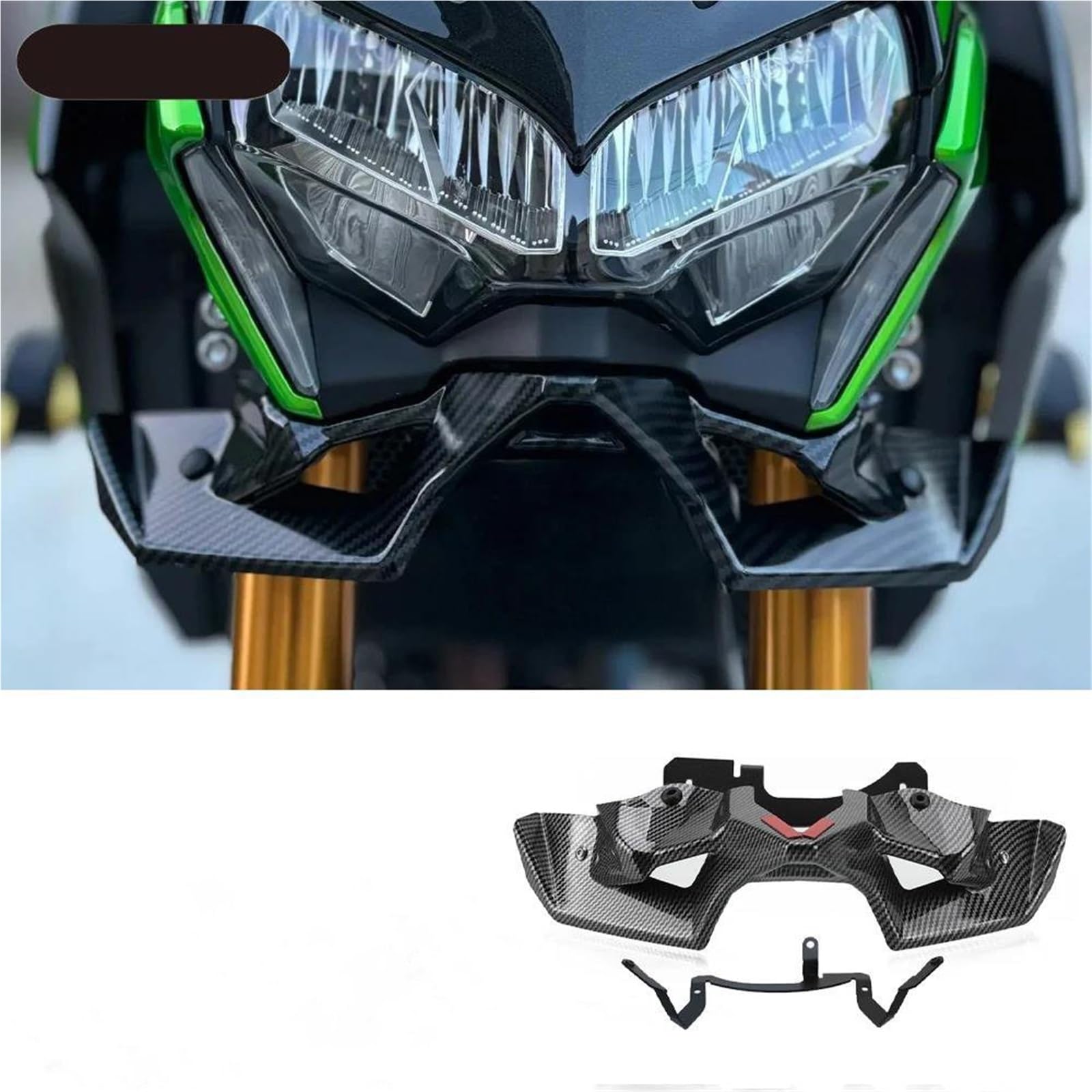 Spoiler Anteriore per Motocicletta Naked Winglet Kit Aerodinamico Spoiler per K&awasaki Z900 2020 2021 2022 2023 2024 2025(Style 2)