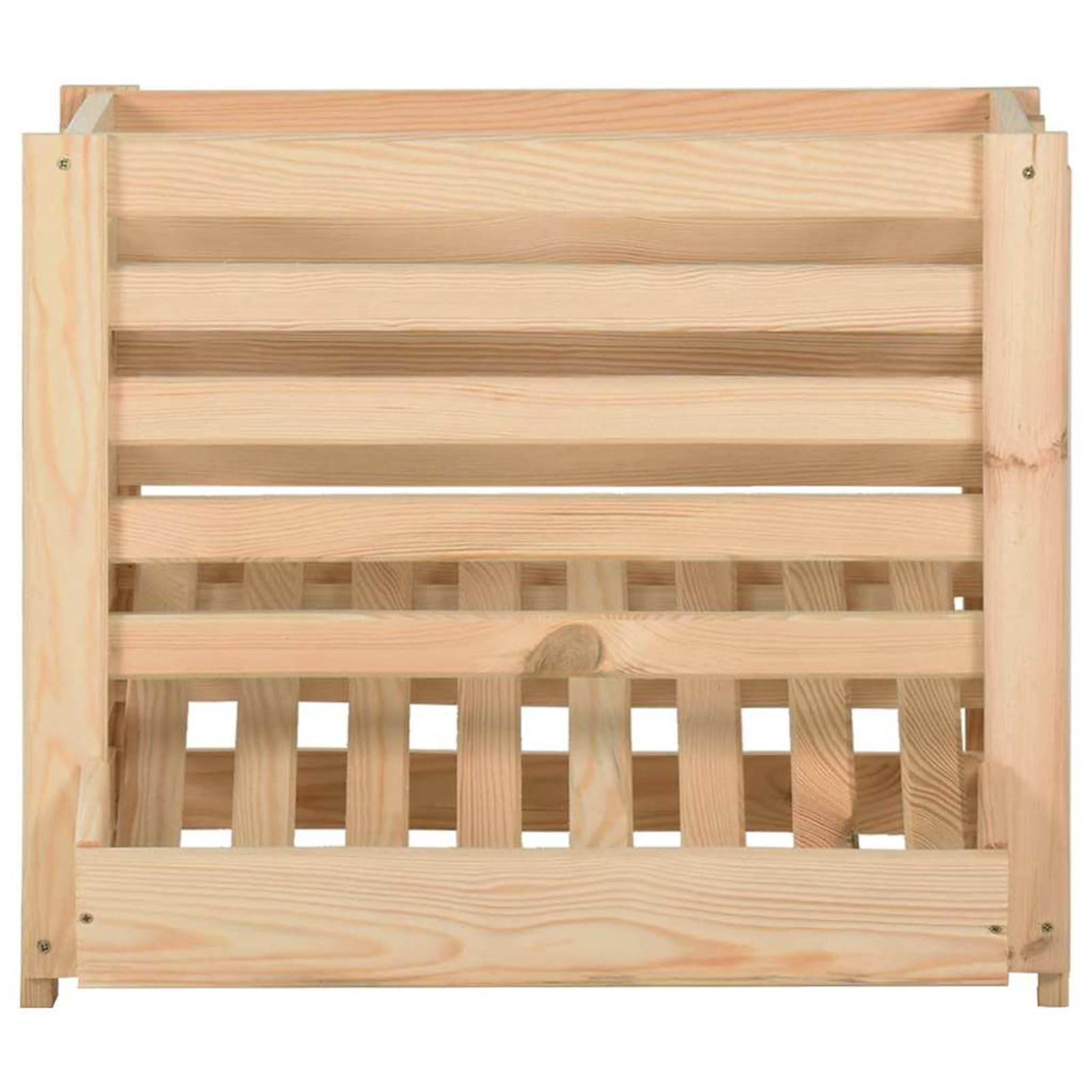 Homgoday Kartoffelkiste 60x40x50 cm Massivholz Kiefer stapelbar Gemüseaufbewahrung mit Kippfach belüftet für Kartoffeln Zwiebeln Knoblauch 327328