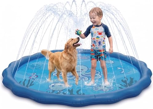 Super Splash  | Water Play Mat for Kids | 200 cm Splash Pad with Water Sprays | Outdoor Play Mat | Easy Setup | Automatic Sprinkler | Fun Outdoor Family Game | OriginalCorner