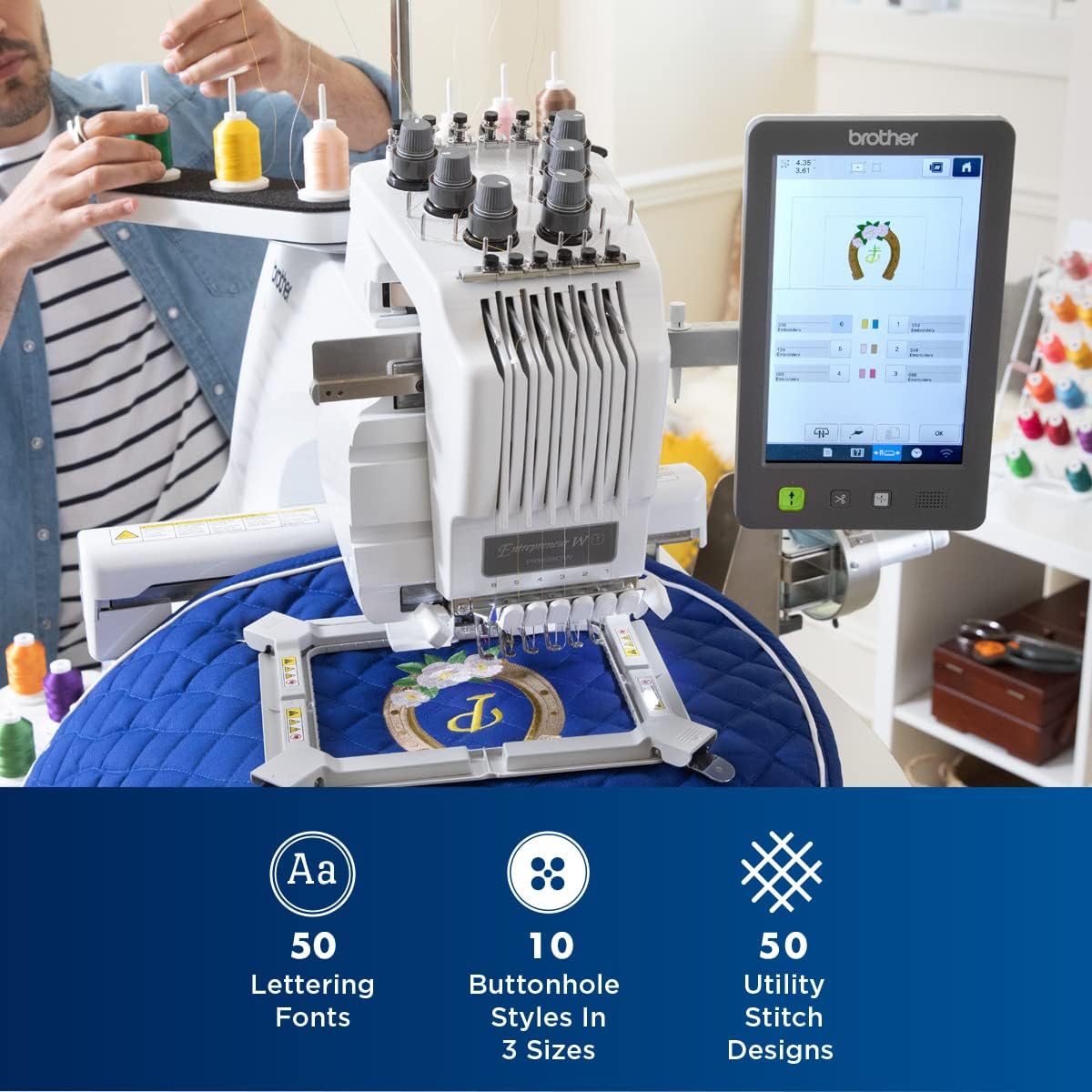 Brother PR680W Embroidery Machine and Accessory Bundle