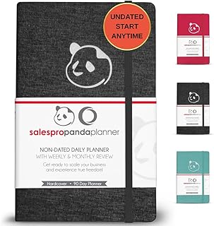 Planner 2025-2026 – Panda Planner Sales Pro Daily Planner for Professionals | Undated 90-Day Productivity, Goal & Sales Tracker | Work Planner with Monthly, Weekly & Daily Layout | Black