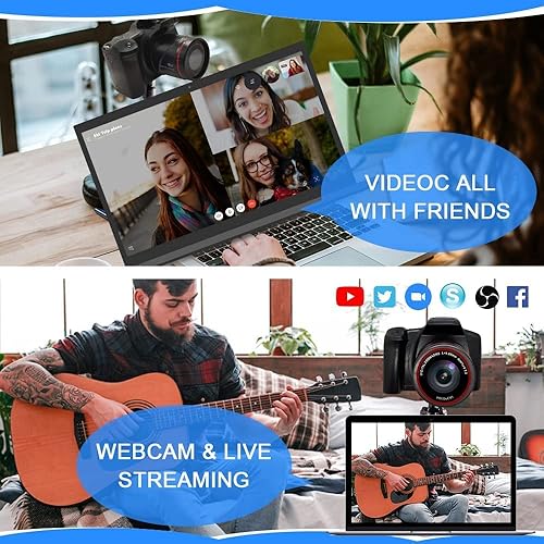 Miniatura 3 de Acuvar Cámara digital, cámara fotográfica de 16 megapíxeles, mini cámara réflex digital, sensor CMOS de 2.4 pulgadas, cámara compacta TFT LCD,