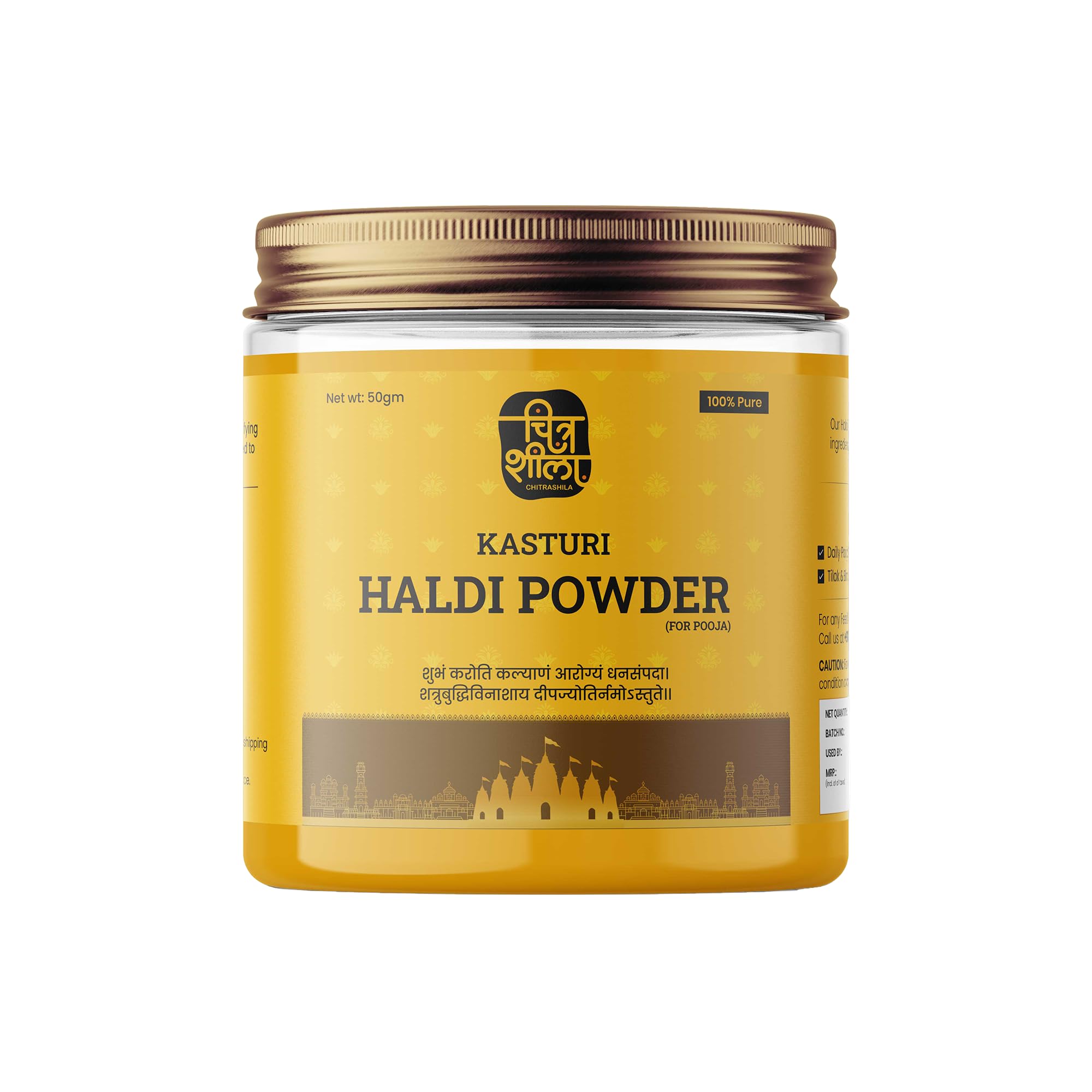 CHITRASHILA® 100% Pure Kasturi Haldi Natural Powder for Pooja, Tilak, Vrat & Auspicious Rituals | Herbal, Aromatic & Skin-Friendly | 50g-image-23