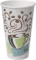Dixie Perfectouch 16oz Insulated Paper Hot Cups, Coffee Haze Design, 75 Count - No Sleeve Needed