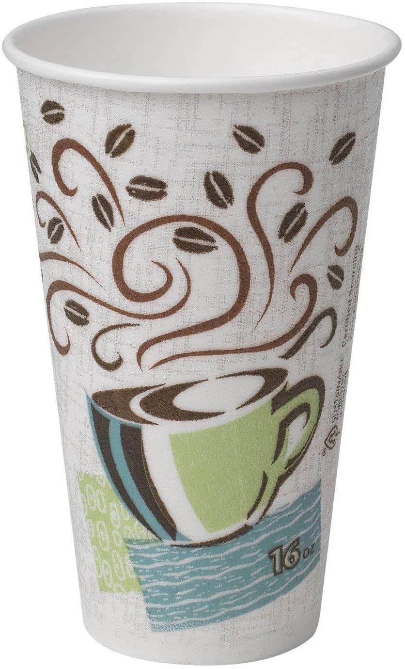 Dixie Perfectouch Insulated Paper Hot Cup Coffee Haze Design 75 Count 16oz