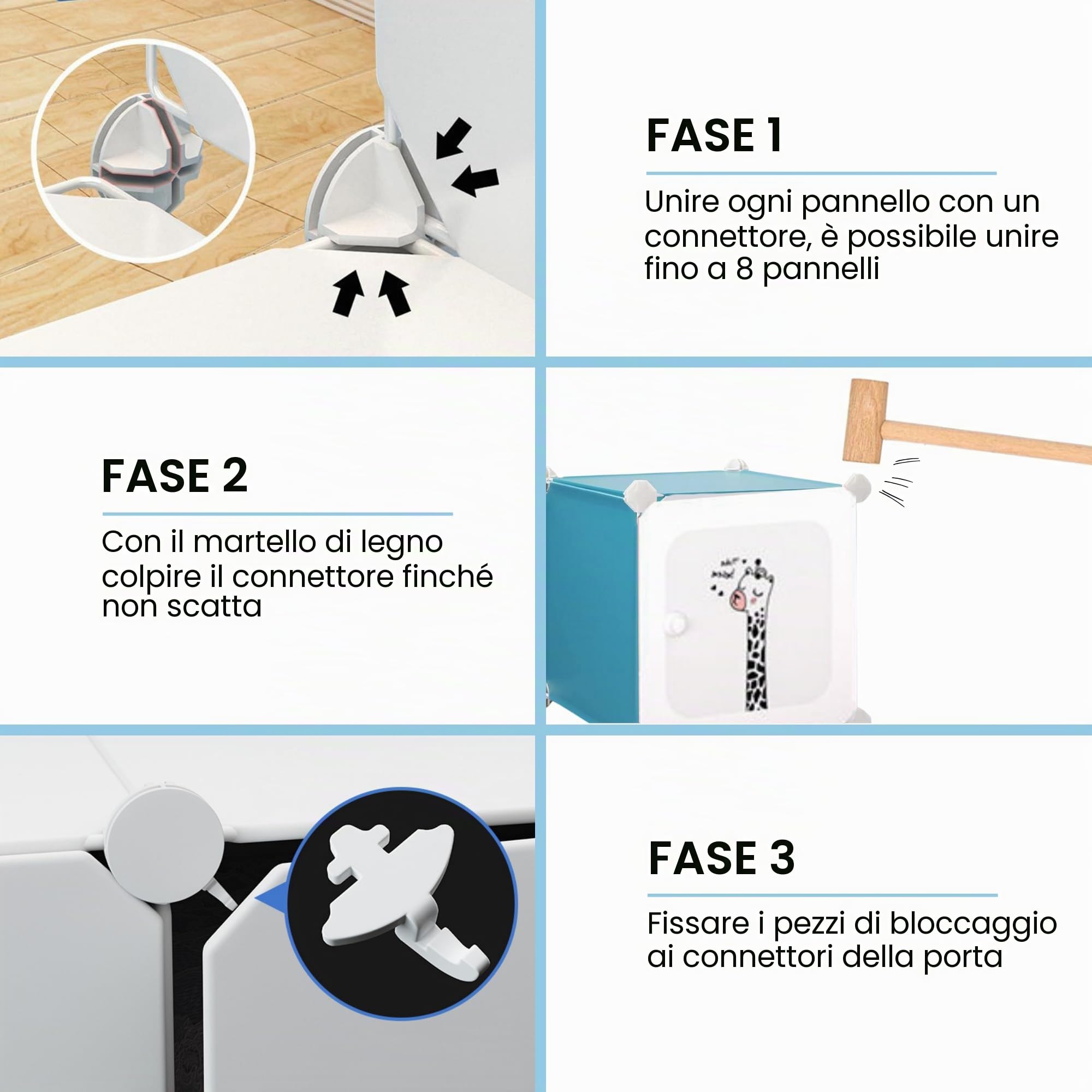 MAGIC SELECT Armadio Modulare per Bambini, Scaffalatura Modulare, Armadio per Bambini, Organizer Modulare, Scaffale per la Casa, 12 Moduli, 140x105 cm