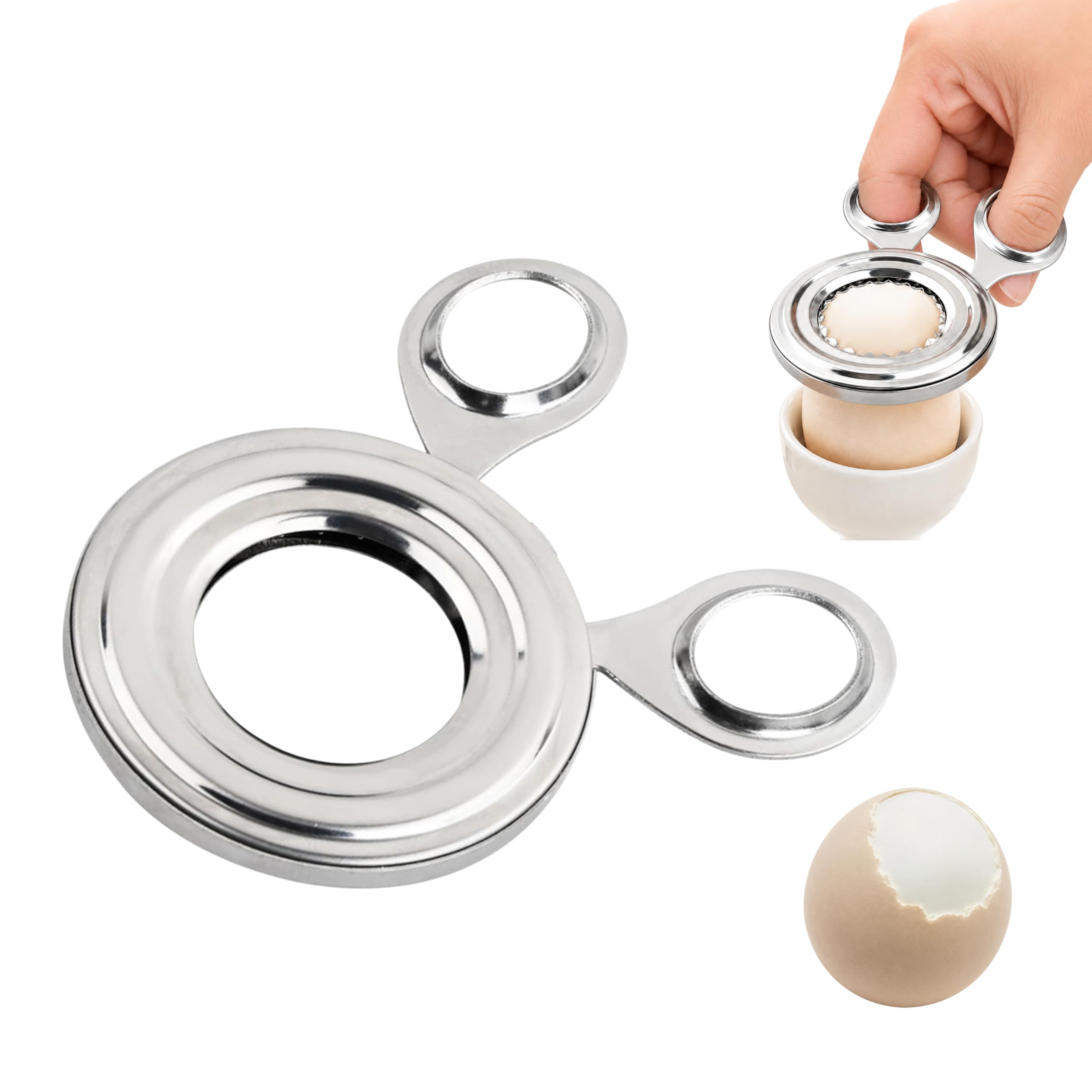 Egg Topper Cutter, Stainless Steel Boiled Egg Cutter, Egg Shell Scissors Slicer, Shell Remover and Top Opener for Soft Boiled Eggs, Egg Clipper, Kitchen Gadget, 3cm Opening