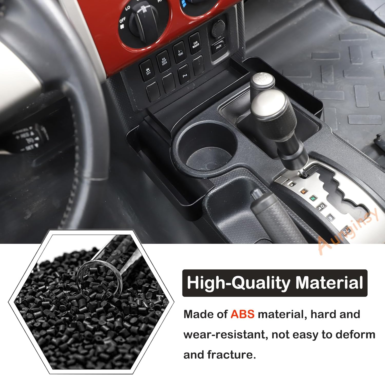 Aunginsy Car Center Console Gear Storage Box Fit Toyot@ FJ Cruiser 2007-2024 Car Gear Shift Both Side Storage Box Center Console Organizer Tray Armrest Multifunctional Storage Box Interior Accessories