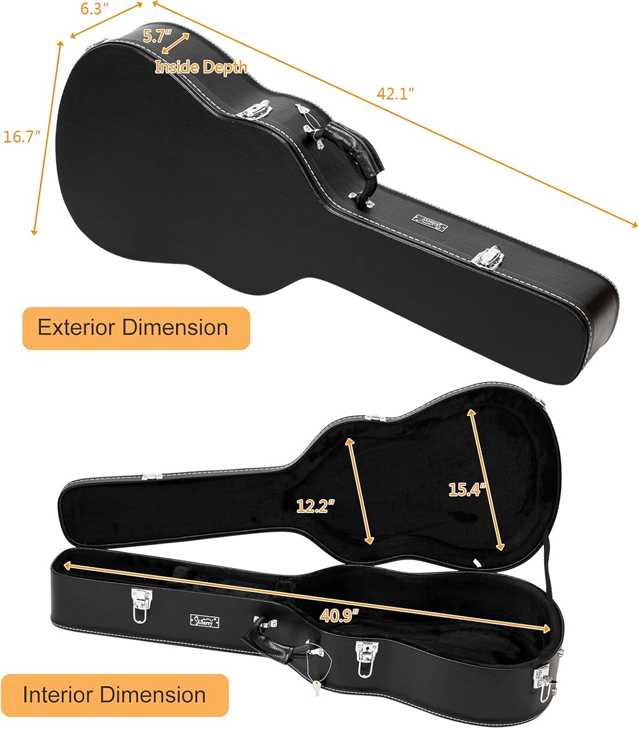 glarry tweed guitar case