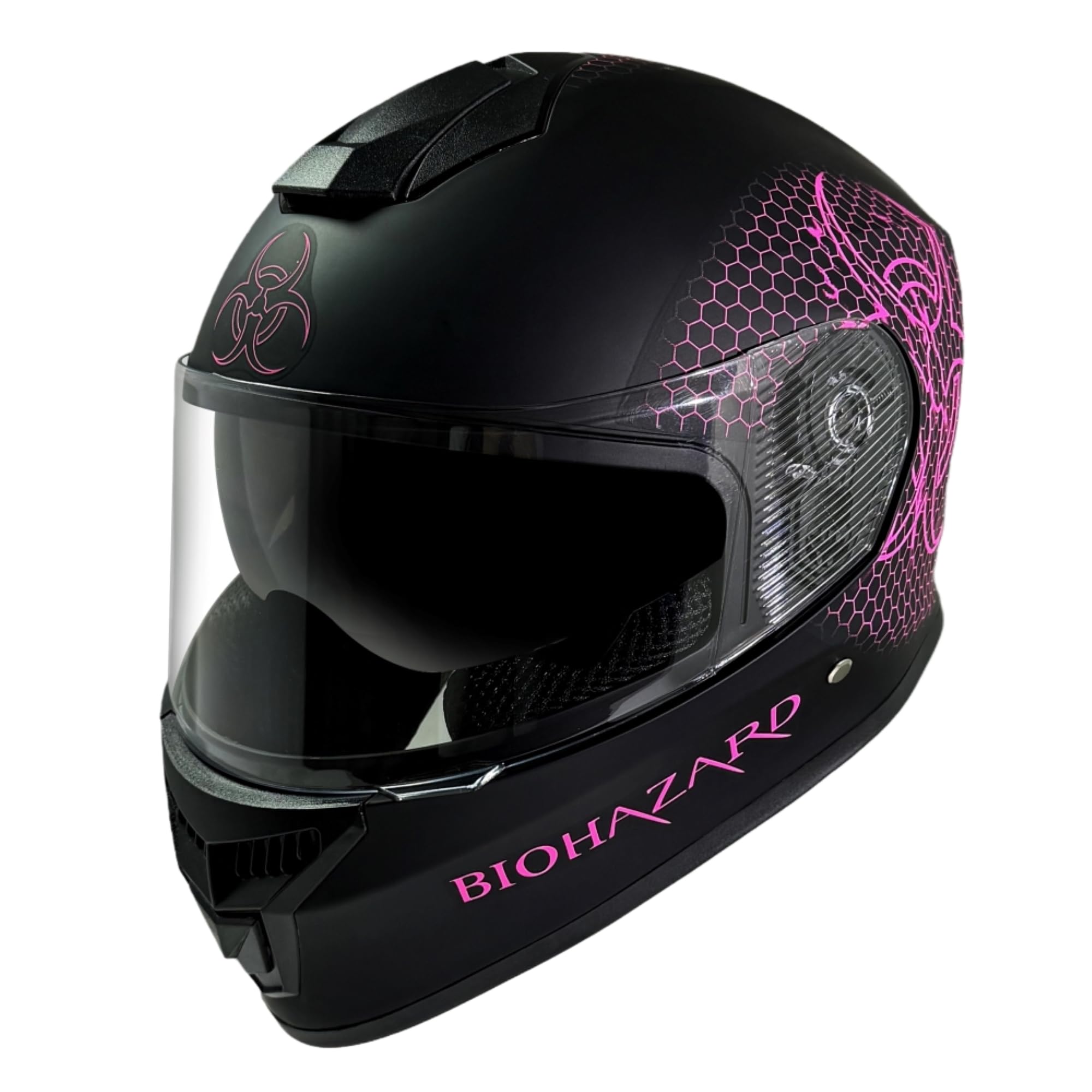Kinder Integralhelm Bio-Hazard AHP – Motorradhelm für Kinder, ABS-Schale, robuster Kinderhelm für Downhill, Quad und Motocross, pink