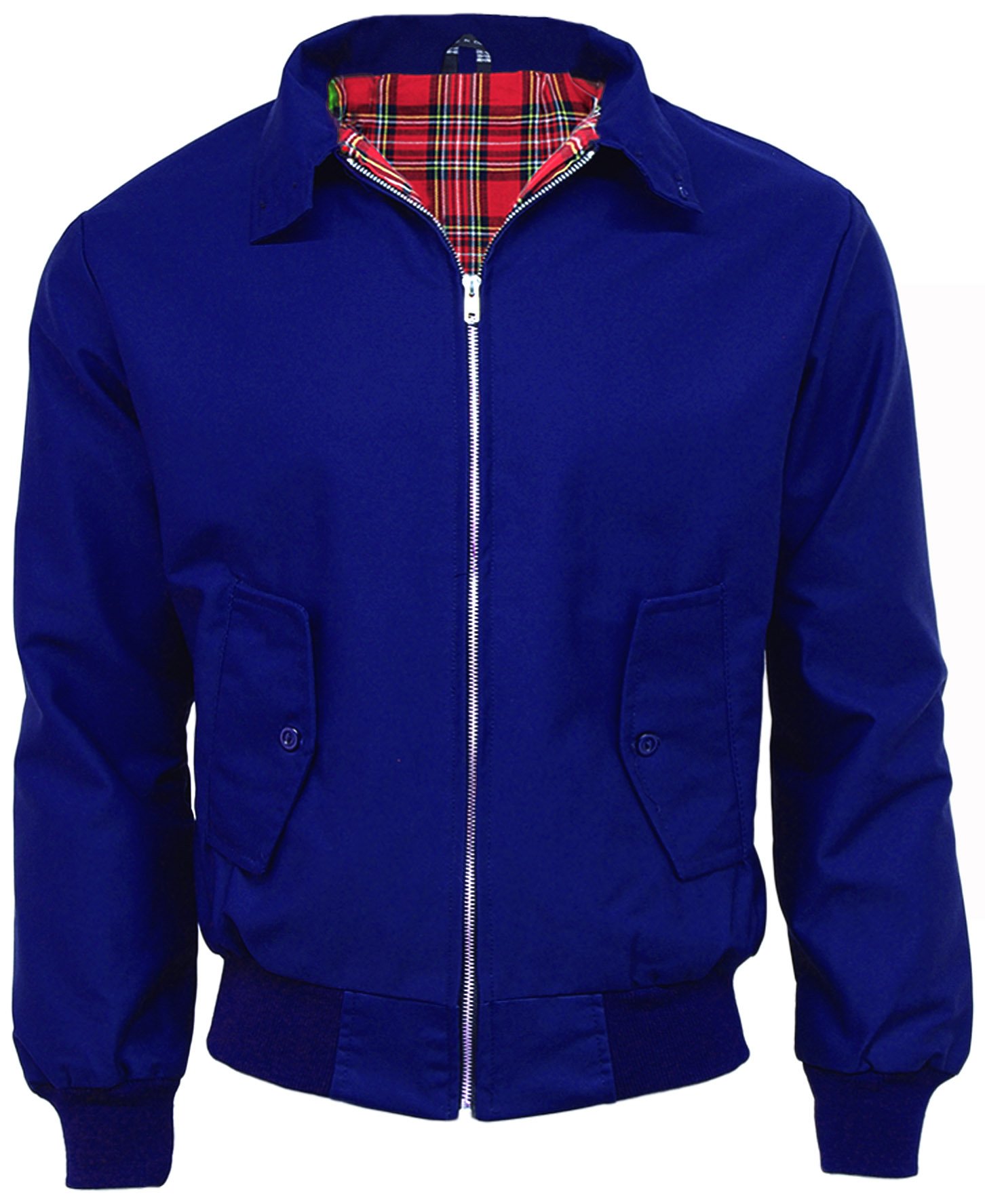 Coolandnew Men's Blue Classic Harrington Jackets - Made In The Uk - Royal - 2XL