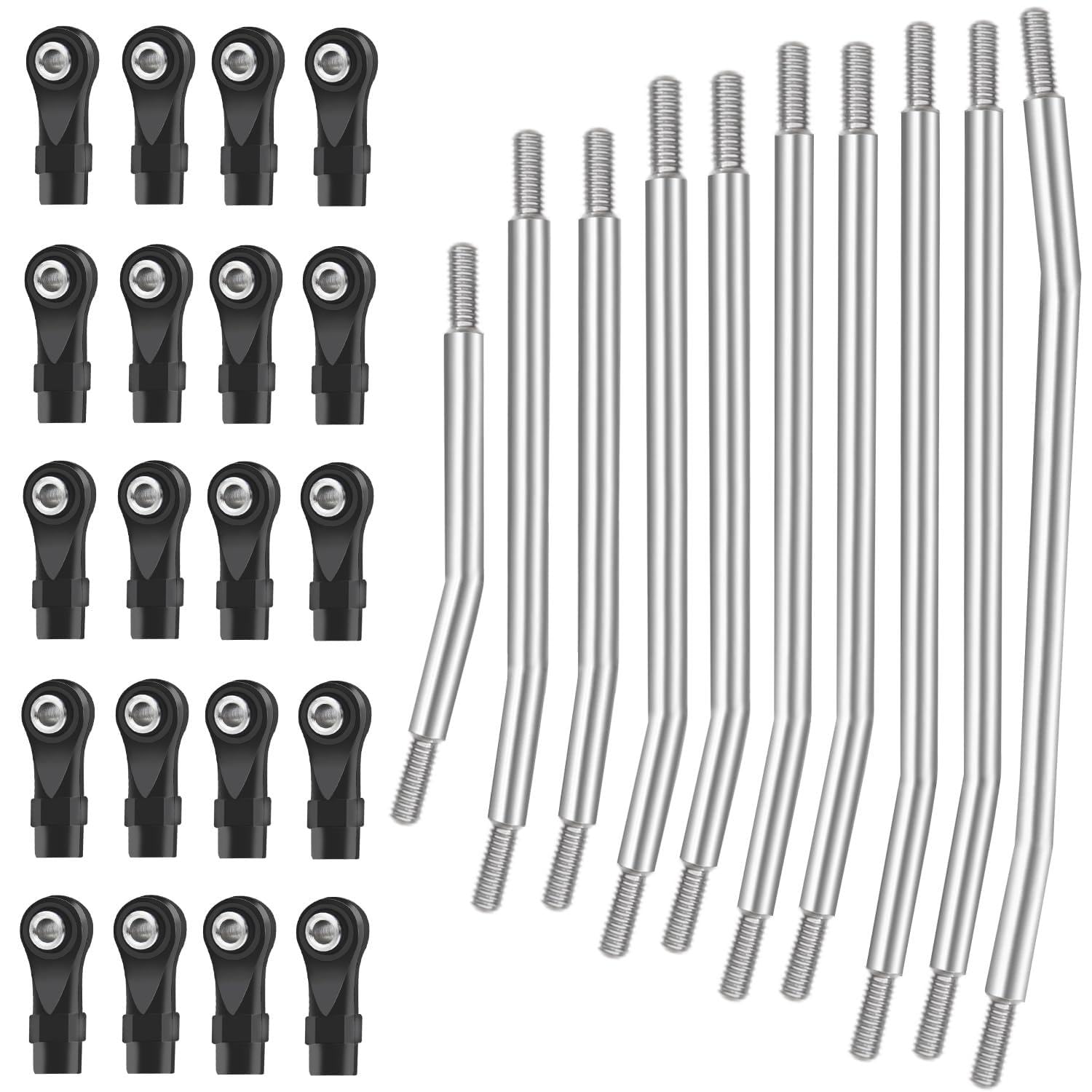 313mm/324mm Metal Link Set Linkage Steering Rod with Nylon End Kit for Axial SCX10 SCX10II 90046 1/10 RC Crawler Car(324mm)